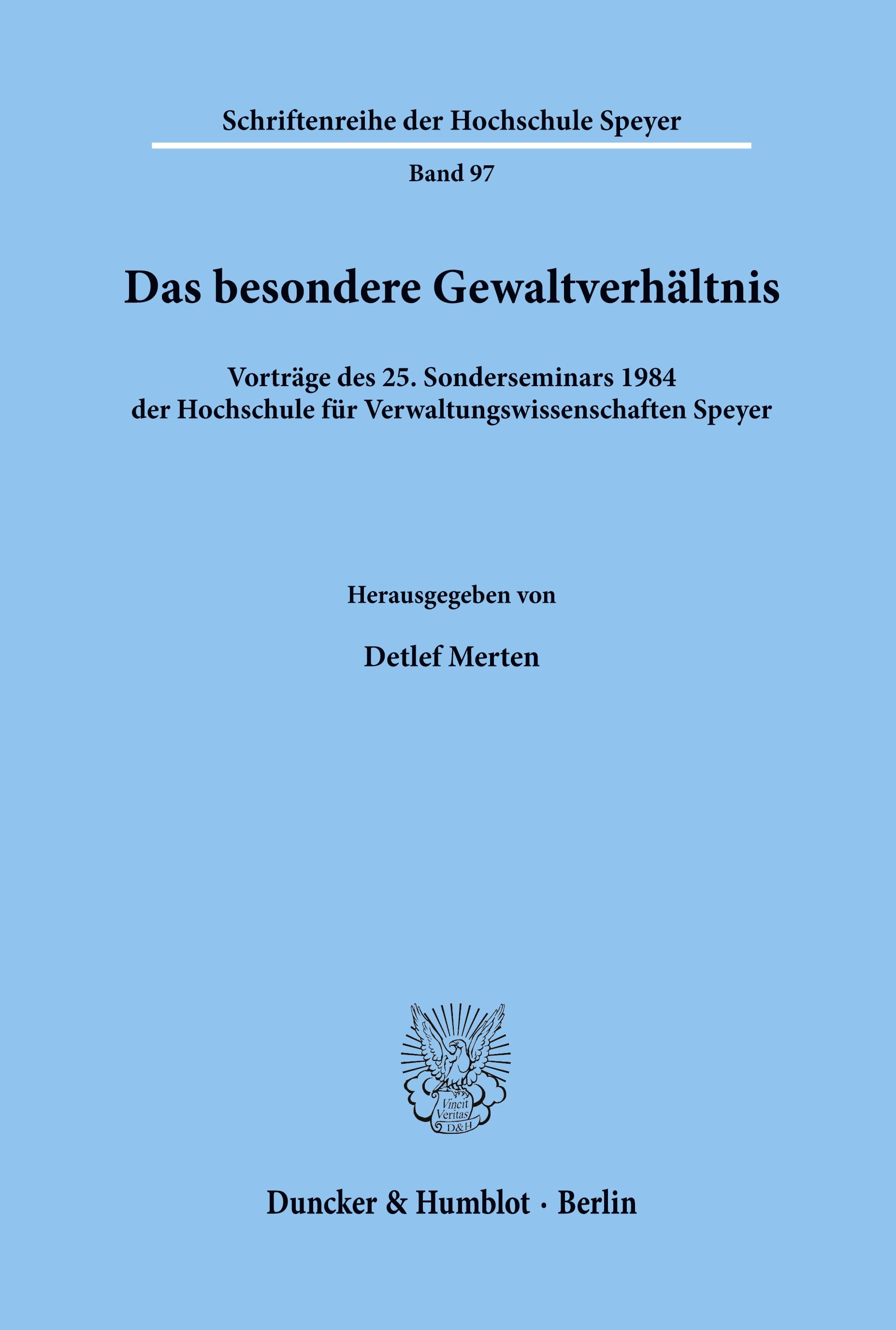 Vorderes Coverbild Das besondere Gewaltverhältnis.
