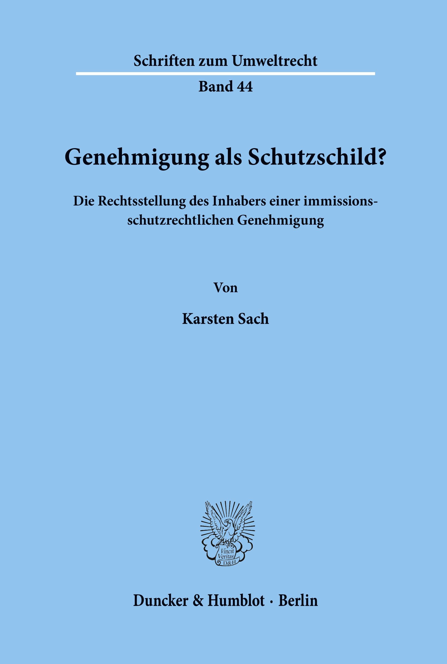 Vorderes Coverbild Genehmigung als Schutzschild?