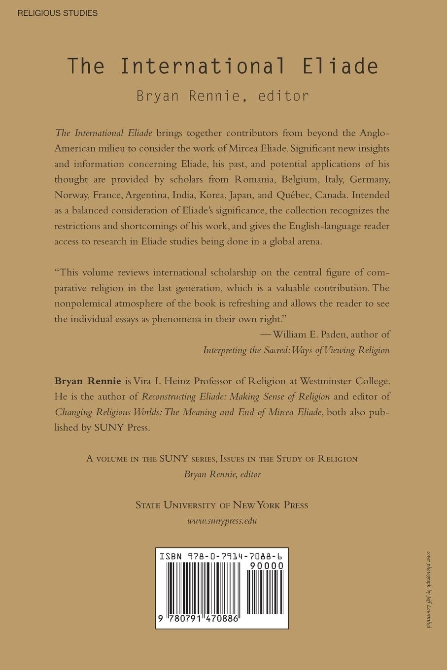 Rückseitencover The International Eliade