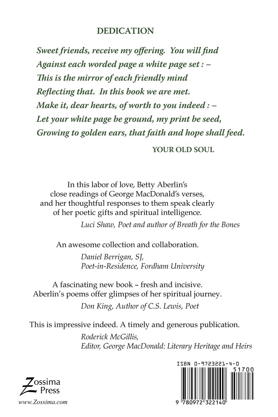 Rückseitencover The Diary of an Old Soul & the White Page Poems