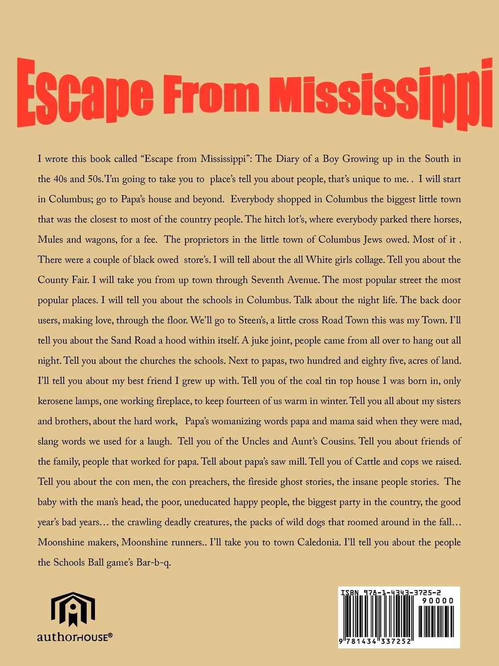Rückseitencover Escape From Mississippi