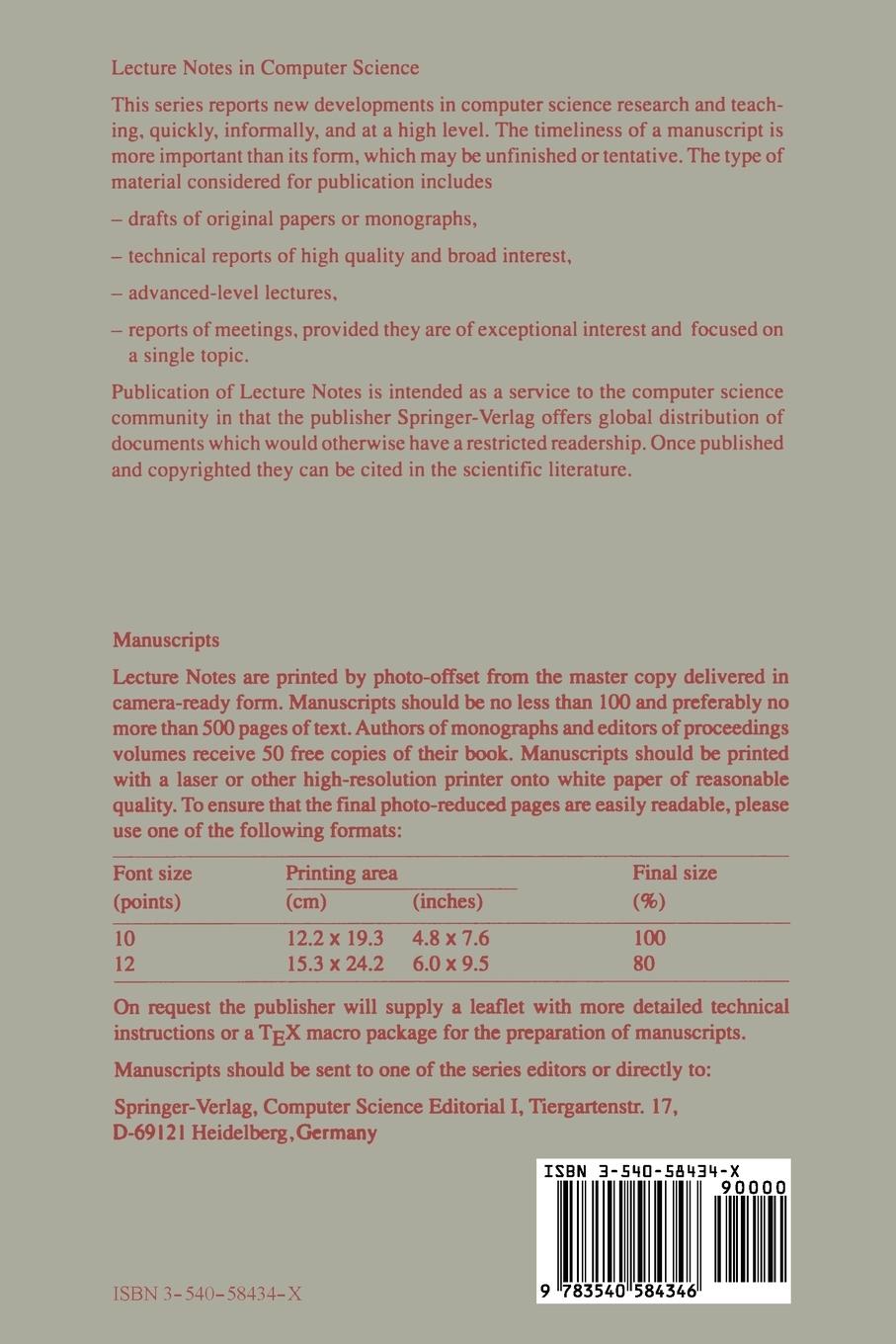 Rückseitencover Algorithms - ESA '94