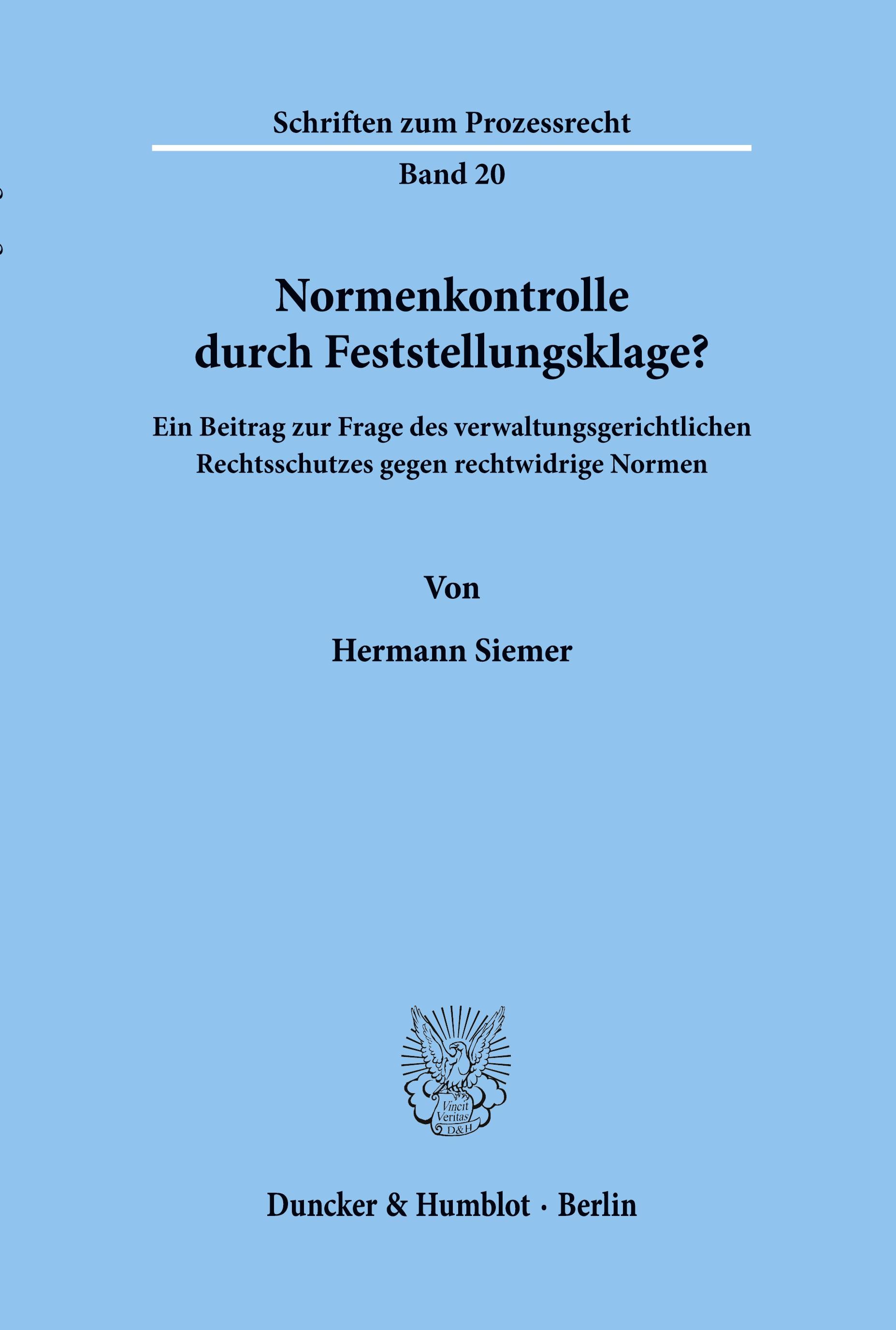 Vorderes Coverbild Normenkontrolle durch Feststellungsklage?
