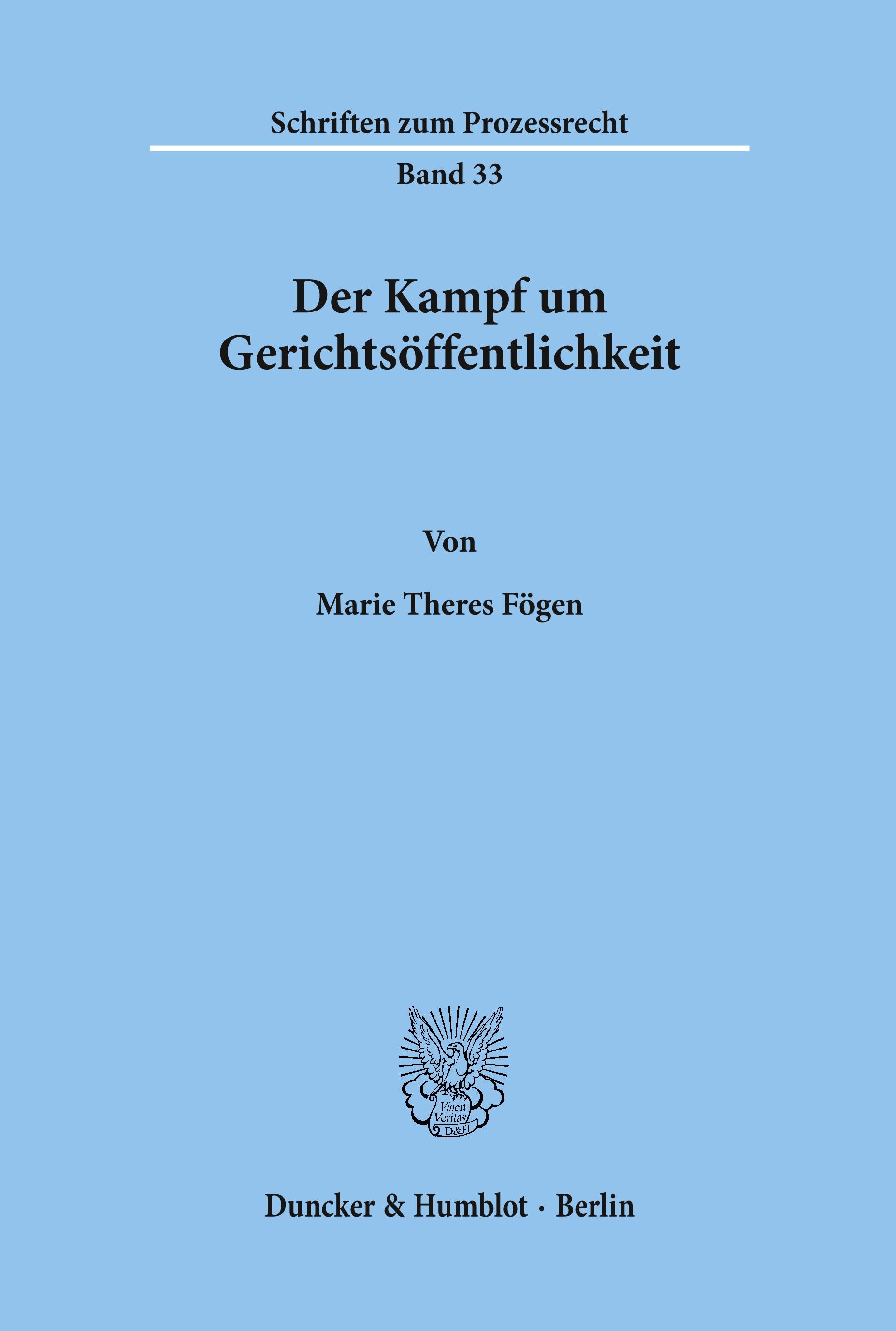 Vorderes Coverbild Der Kampf um Gerichtsöffentlichkeit.