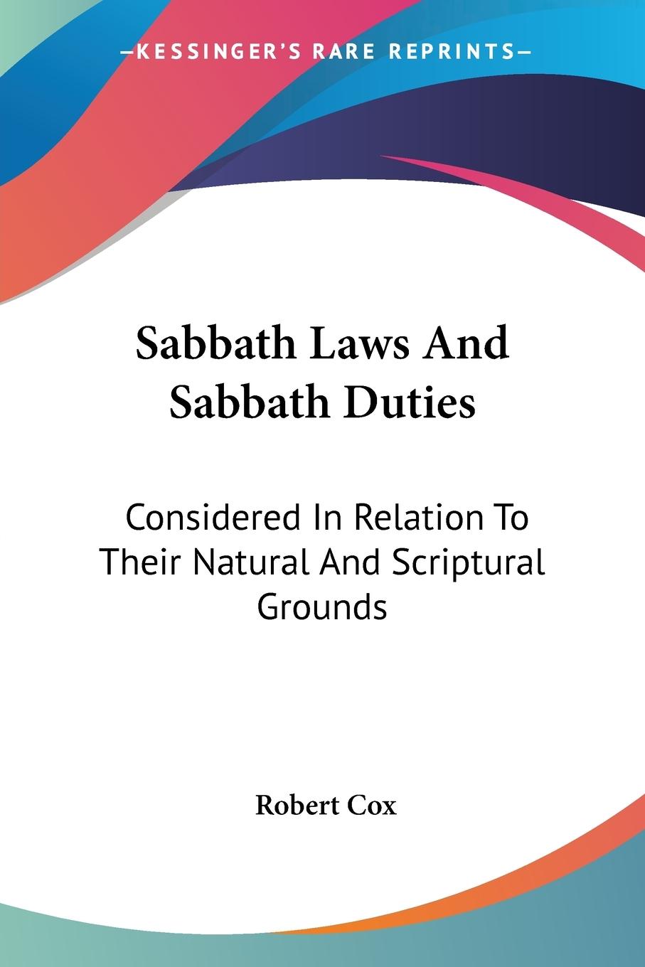 Vorderes Coverbild Sabbath Laws And Sabbath Duties