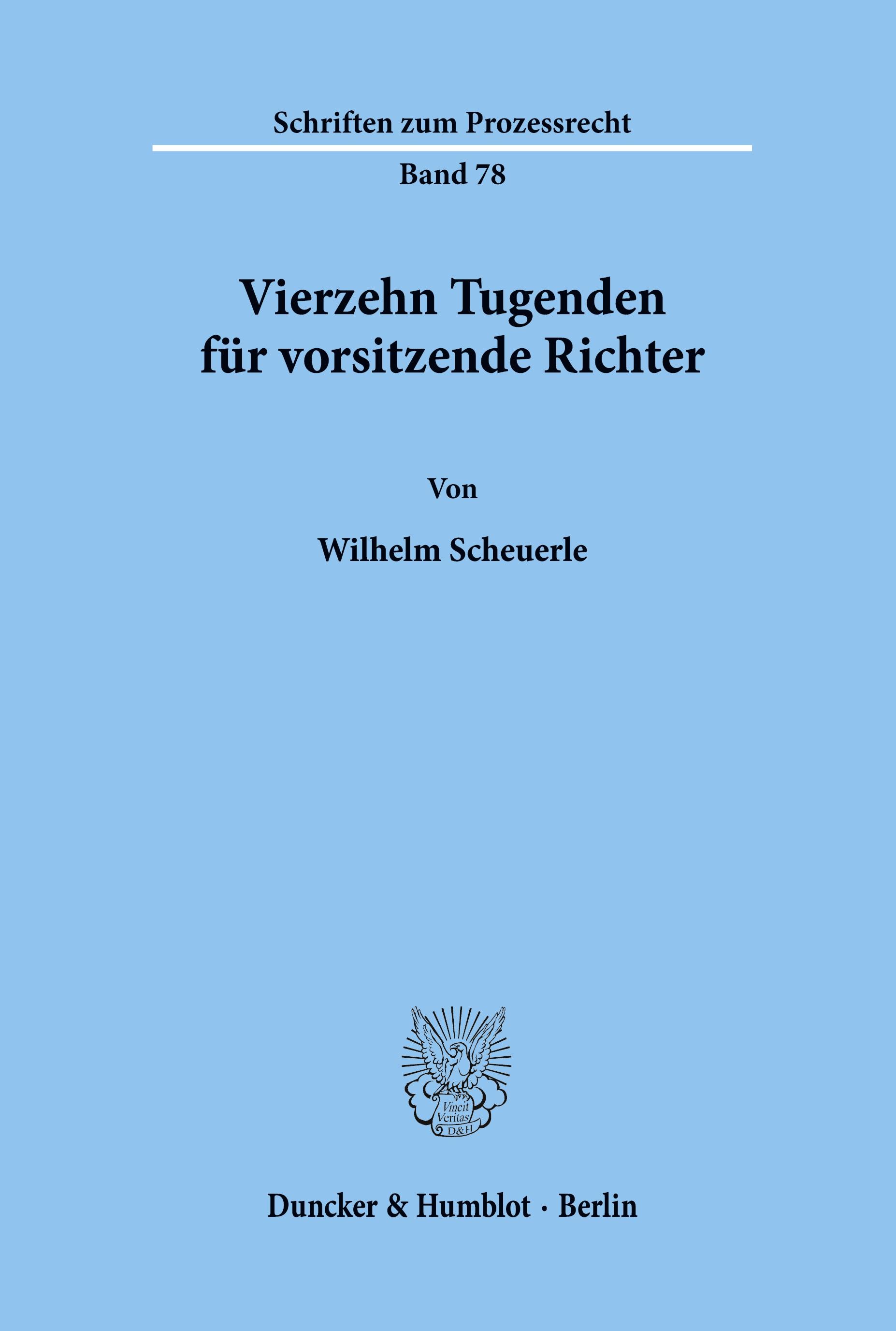 Vorderes Coverbild Vierzehn Tugenden für vorsitzende Richter.