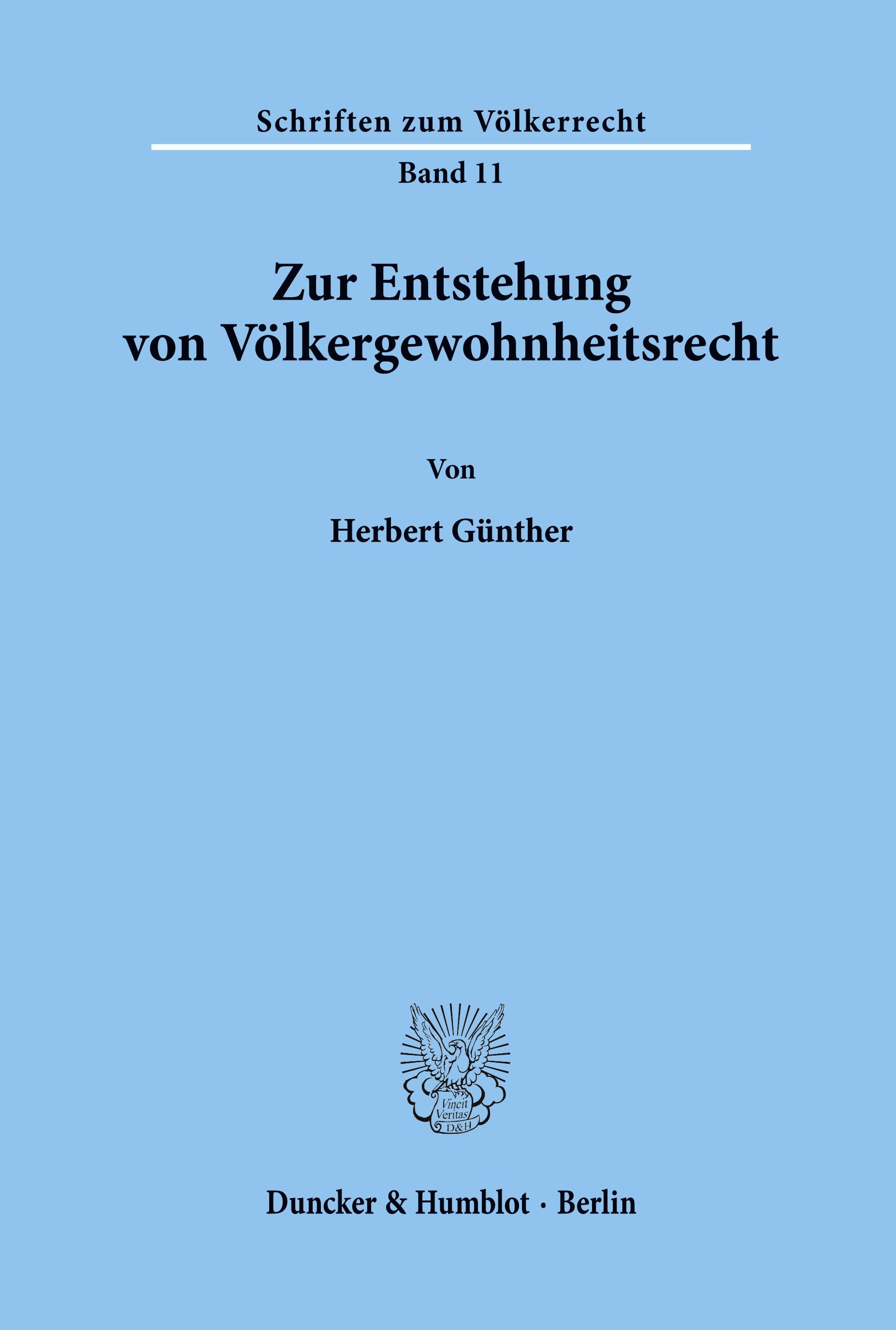 Vorderes Coverbild Zur Entstehung von Völkergewohnheitsrecht.