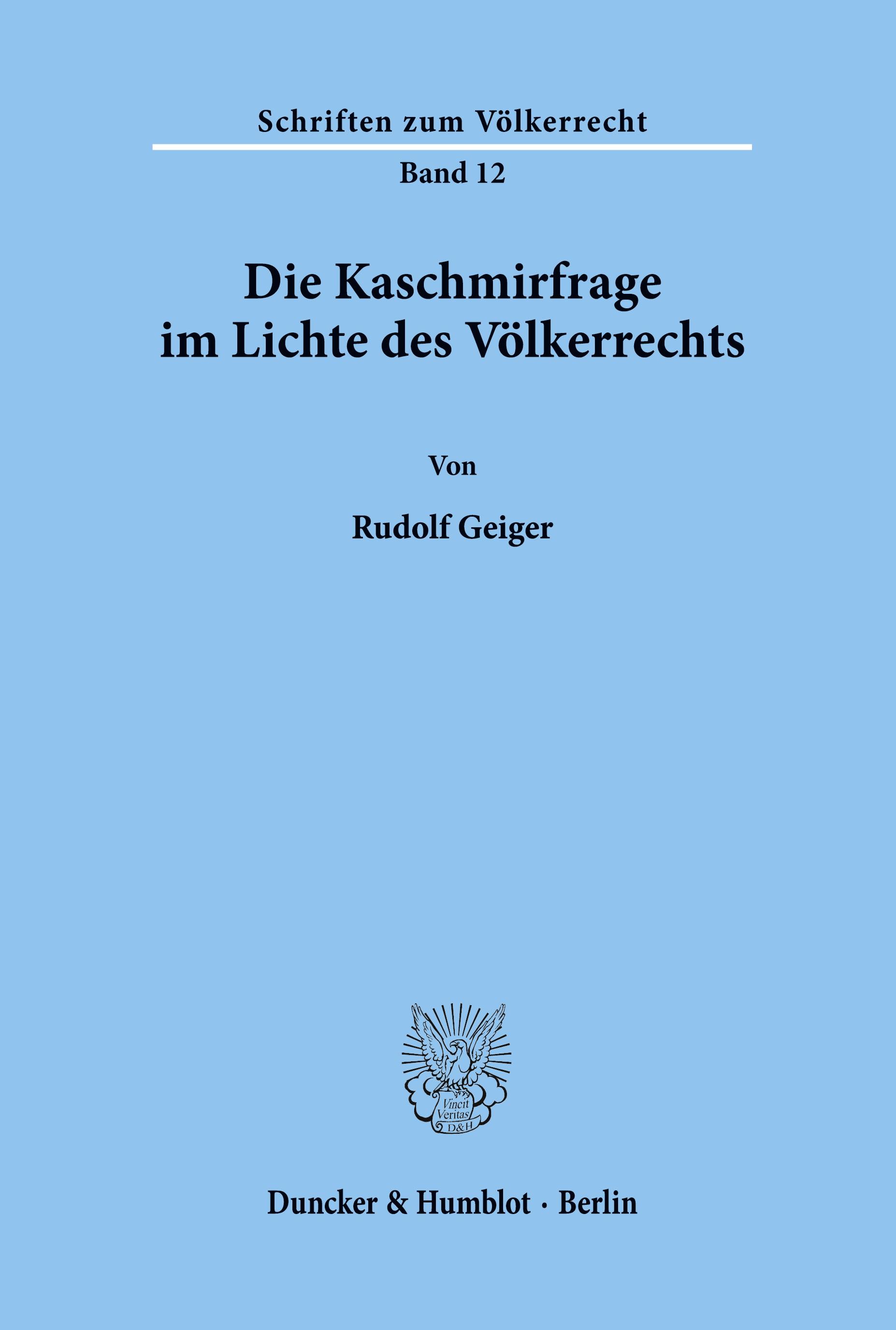 Vorderes Coverbild Die Kaschmirfrage im Lichte des Völkerrechts.