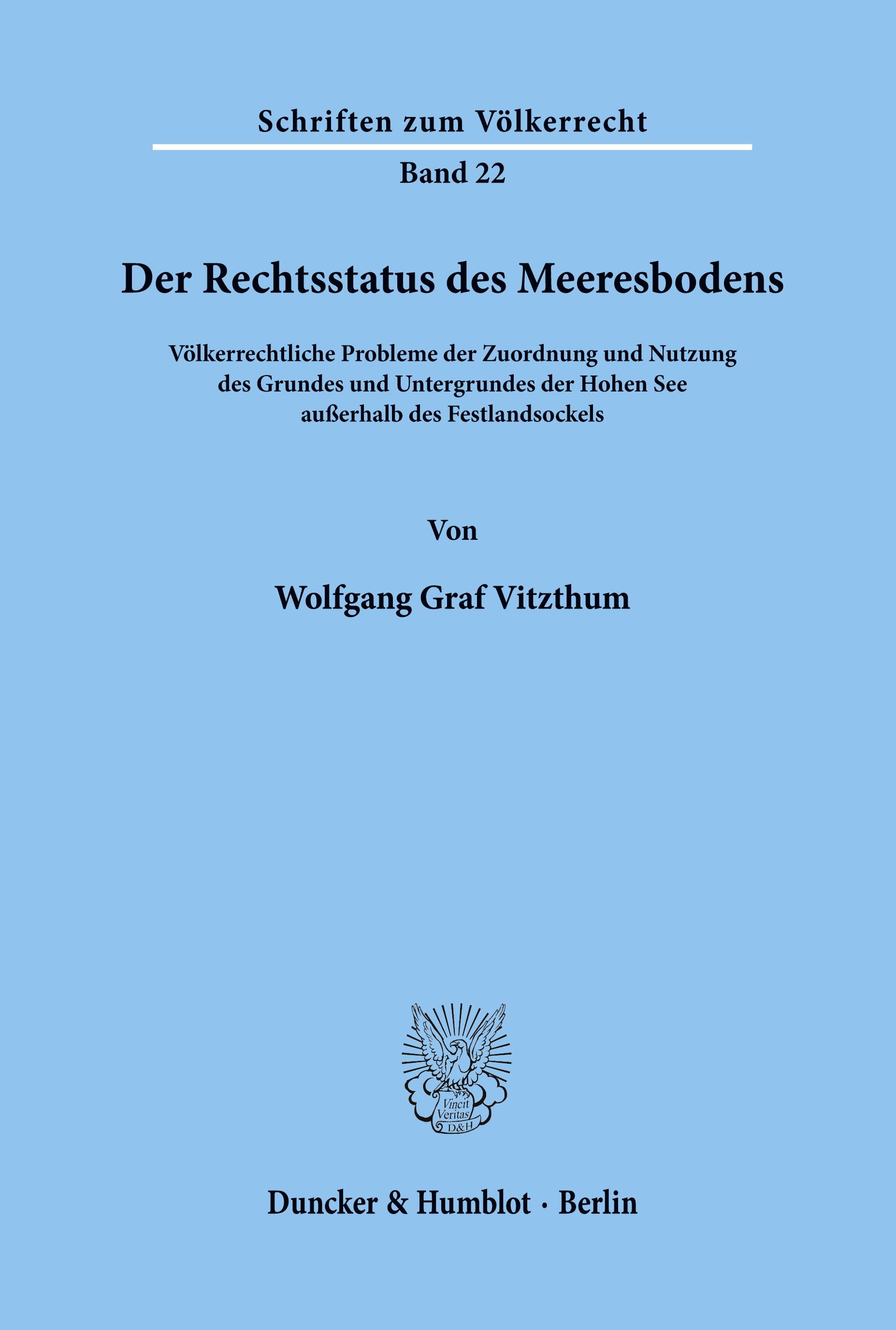 Vorderes Coverbild Der Rechtsstatus des Meeresbodens.
