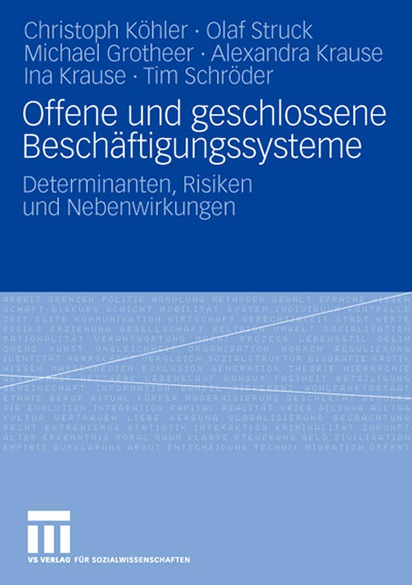 Vorderes Coverbild Offene und geschlossene Beschäftigungssysteme