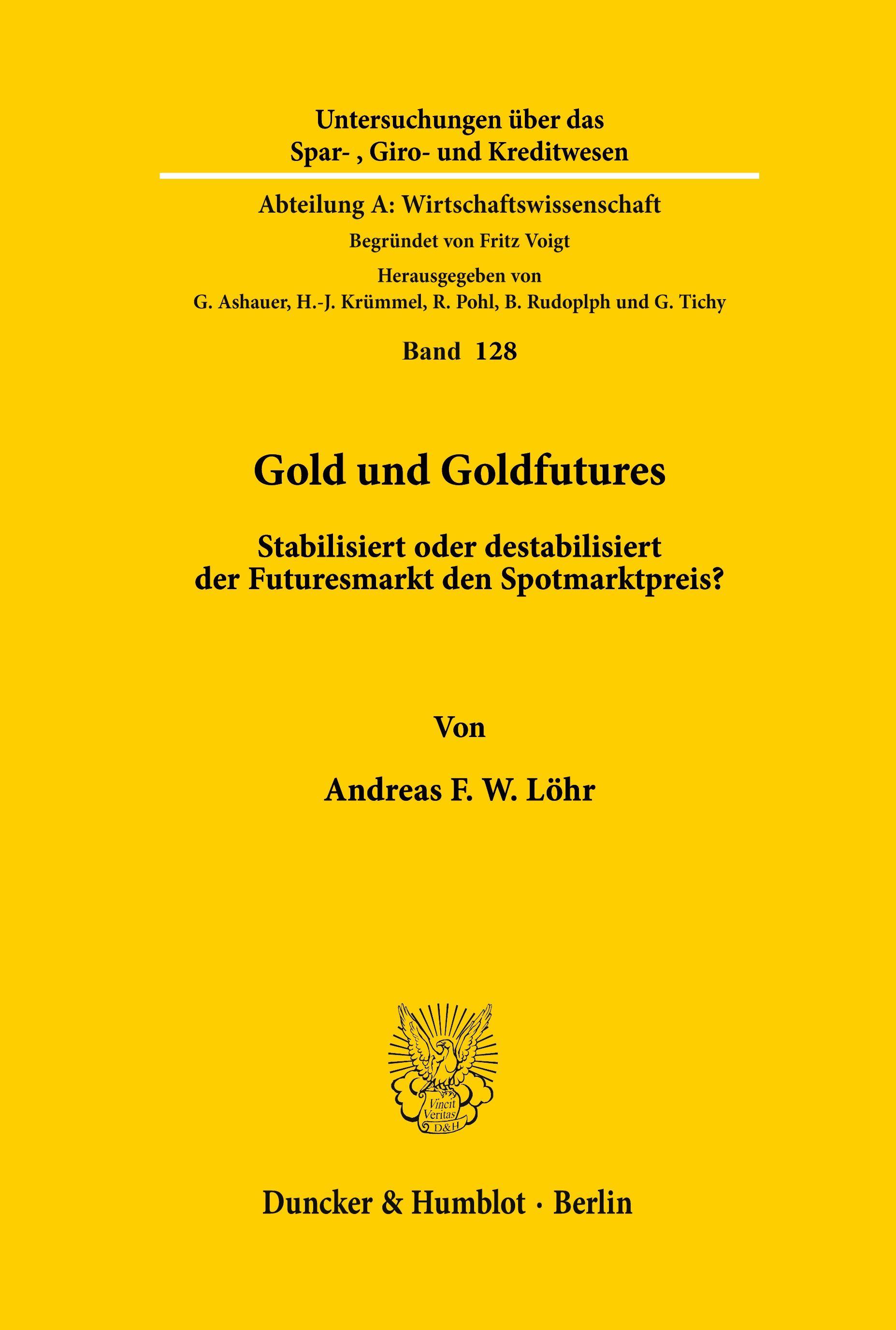 Vorderes Coverbild Gold und Goldfutures.