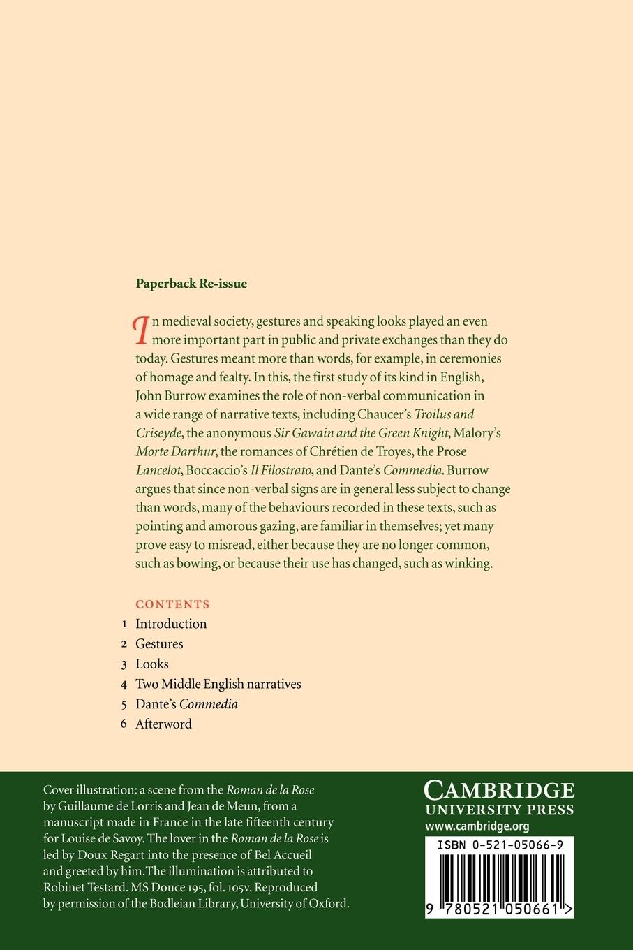 Rückseitencover Gestures and Looks in Medieval Narrative