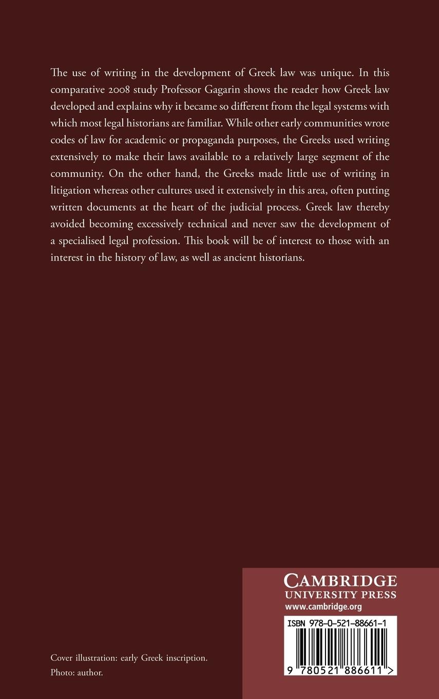 Rückseitencover Writing Greek Law