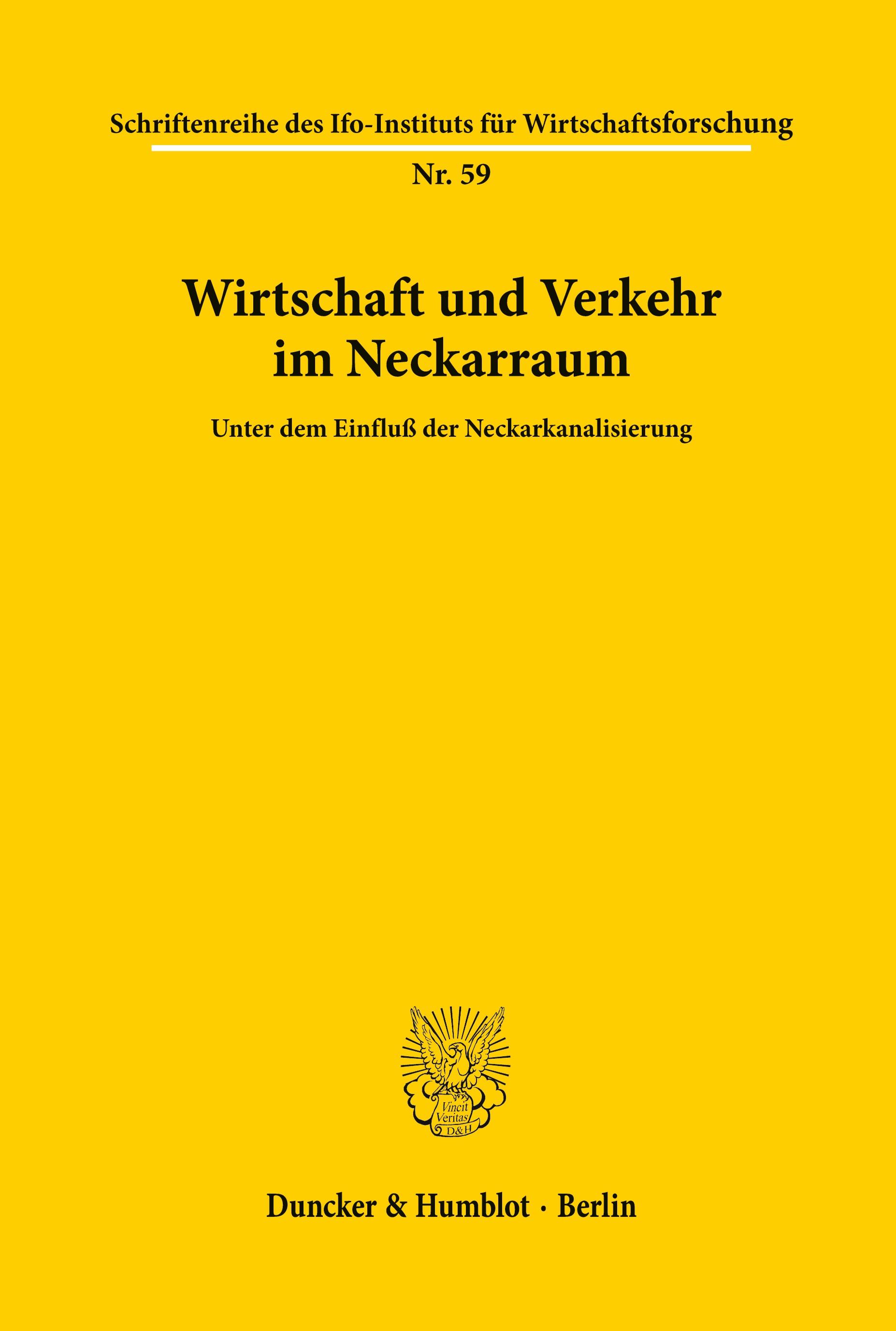 Vorderes Coverbild Wirtschaft und Verkehr im Neckarraum