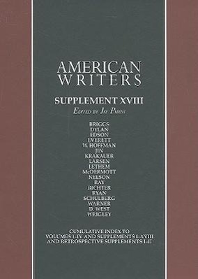 Vorderes Coverbild American Writers, Supplement XVIII
