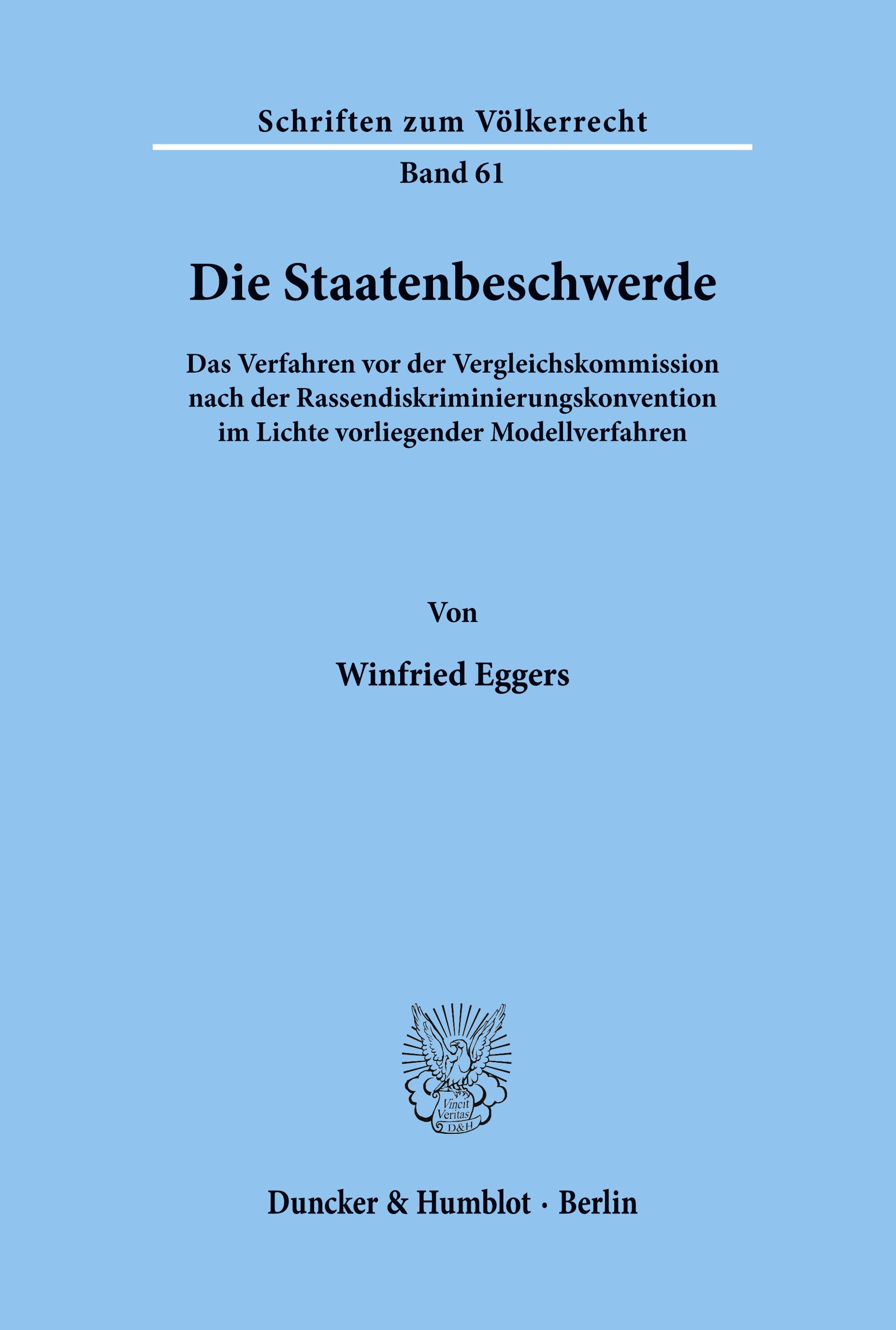 Vorderes Coverbild Die Staatenbeschwerde.