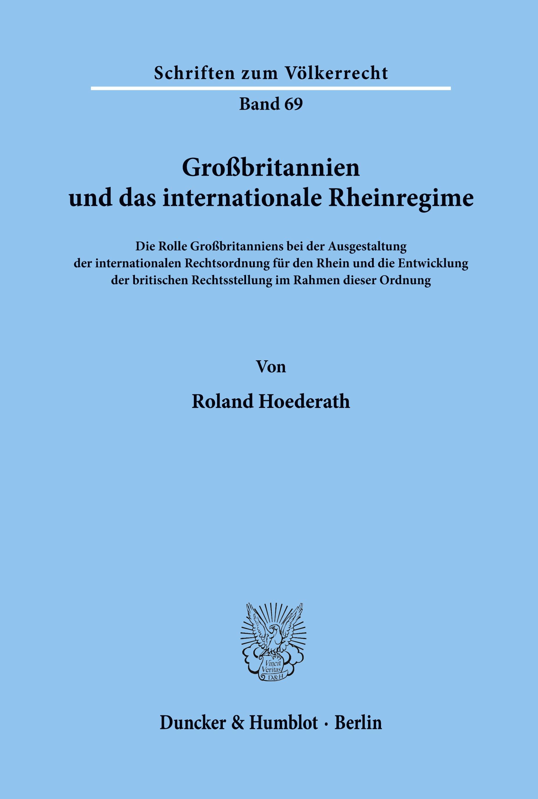 Vorderes Coverbild Großbritannien und das internationale Rheinregime.