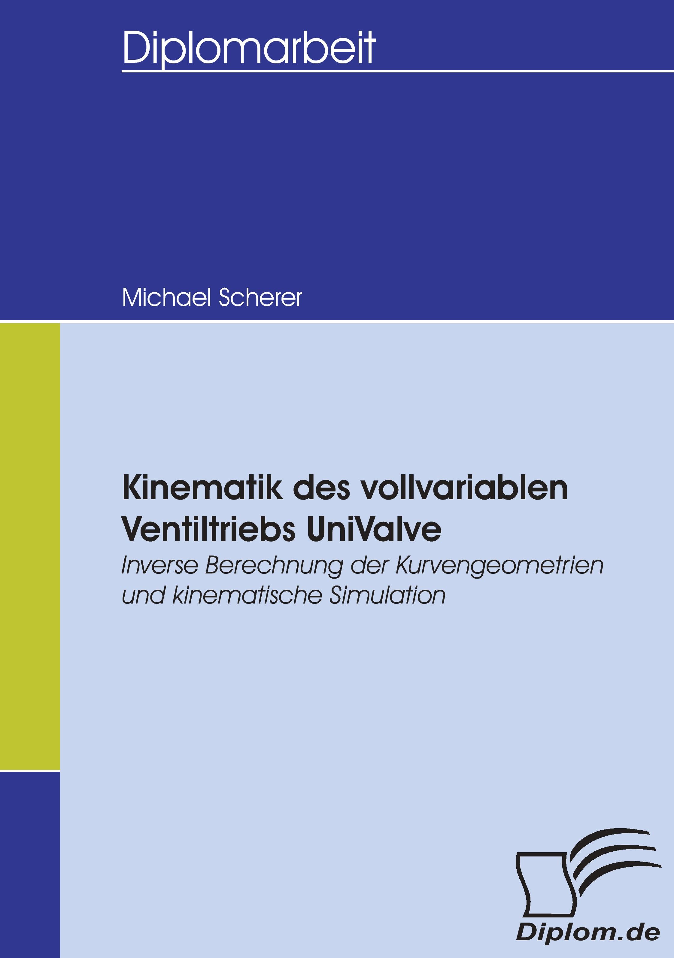 Vorderes Coverbild Kinematik des vollvariablen Ventiltriebs UniValve