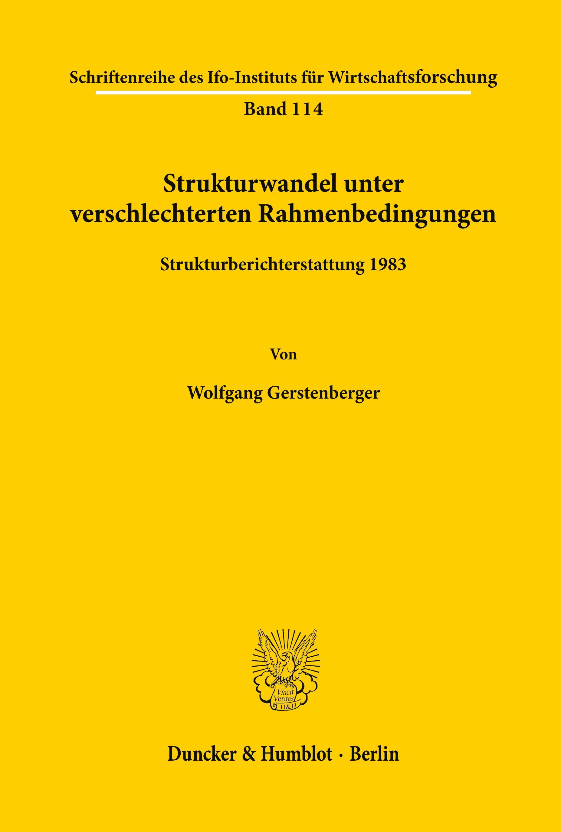 Vorderes Coverbild Strukturwandel unter verschlechterten Rahmenbedingungen.
