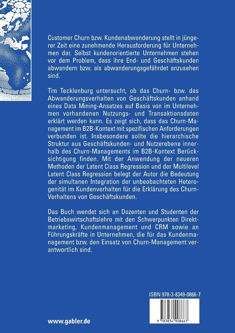 Rückseitencover Churn-Management im B2B-Kontext