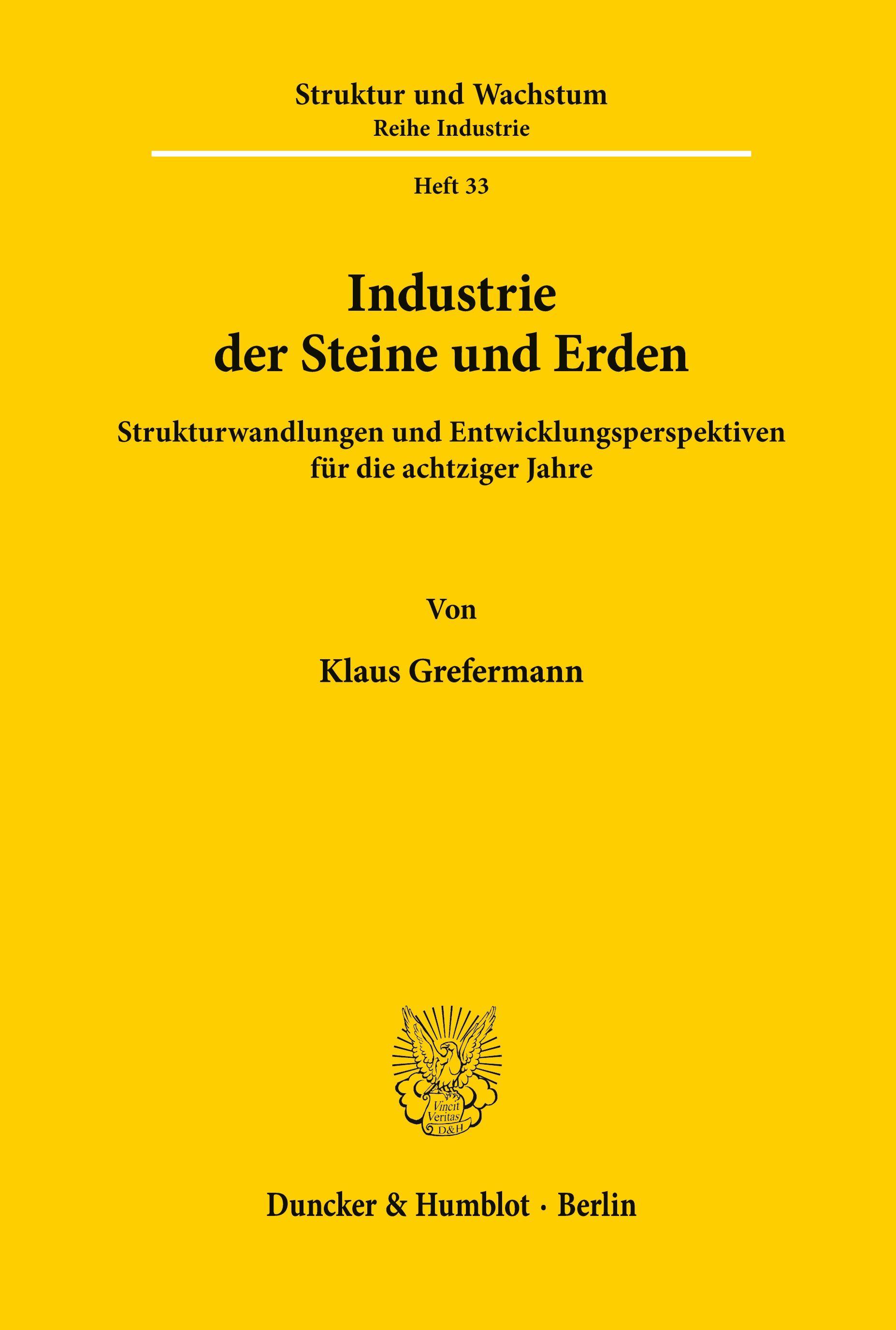 Vorderes Coverbild Industrie der Steine und Erden.