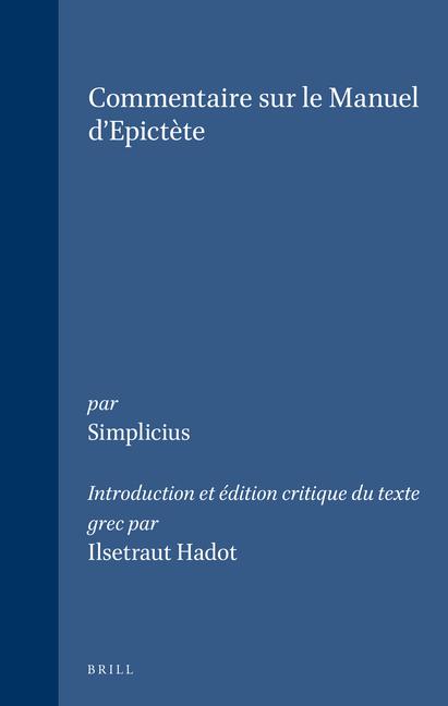 Vorderes Coverbild Simplicius - Commentaire Sur Le Manuel d'Epictète