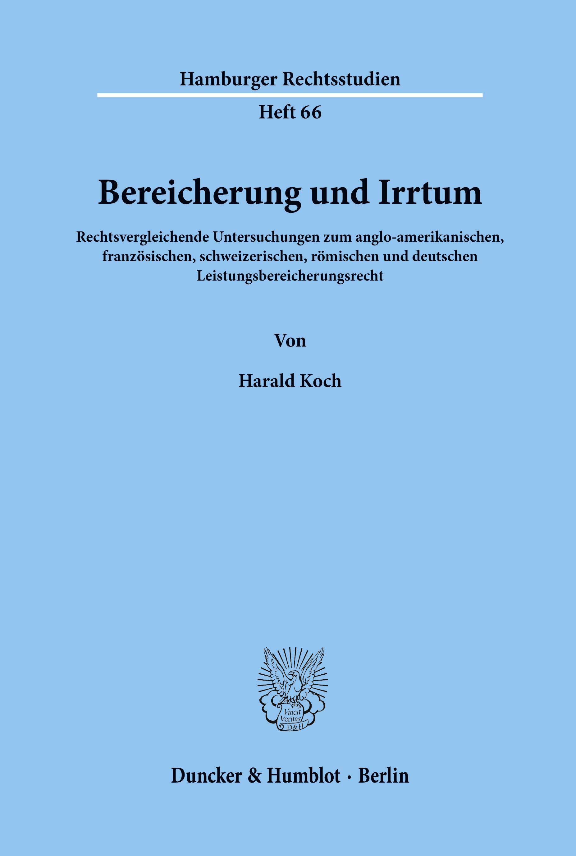 Vorderes Coverbild Bereicherung und Irrtum.