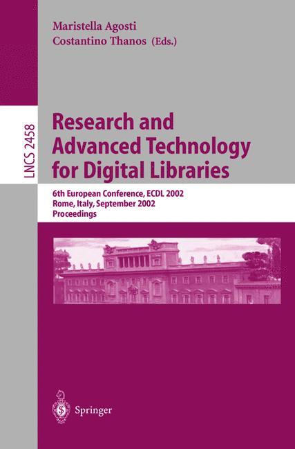Vorderes Coverbild Research and Advanced Technology for Digital Libraries