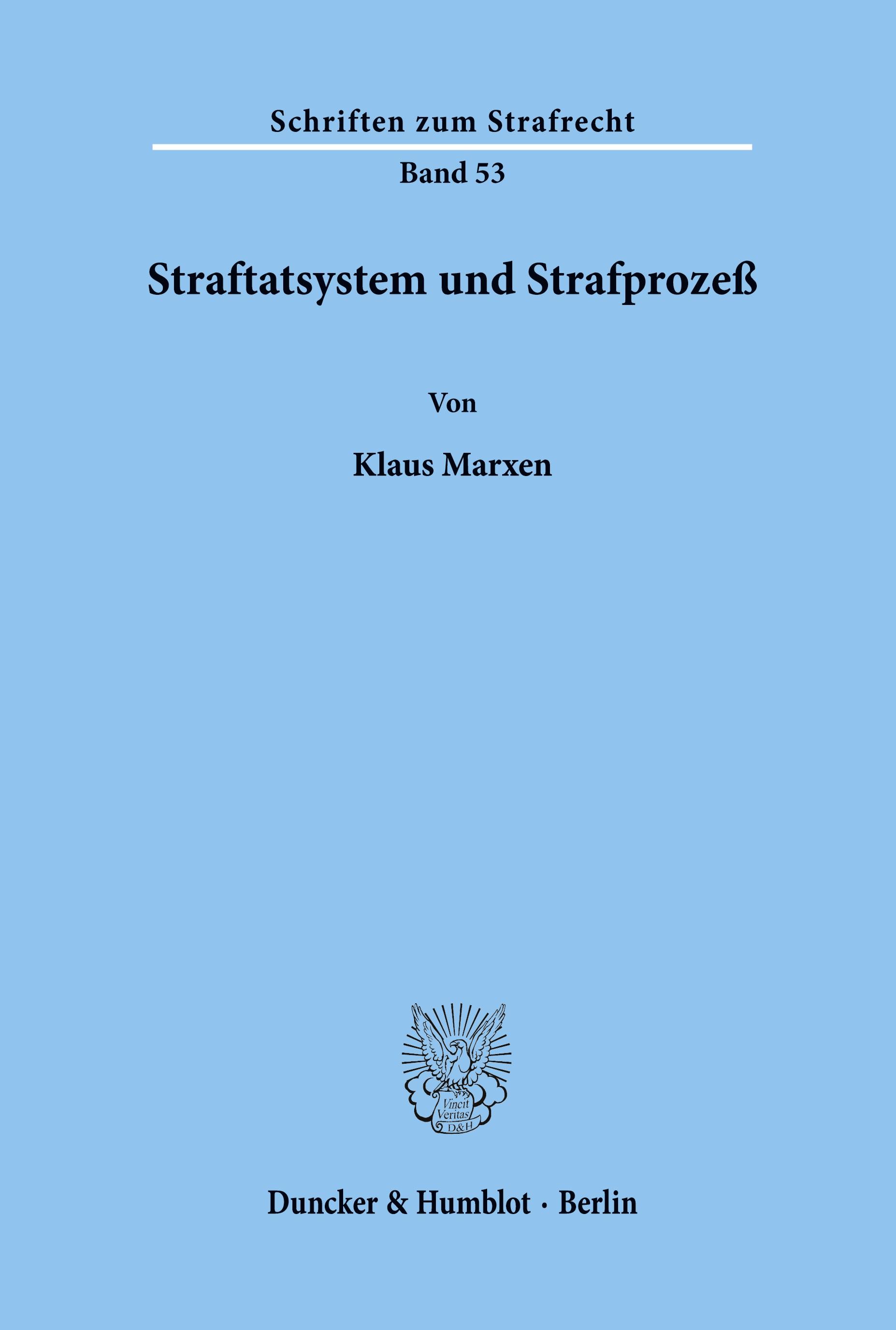 Vorderes Coverbild Straftatsystem und Strafprozeß.