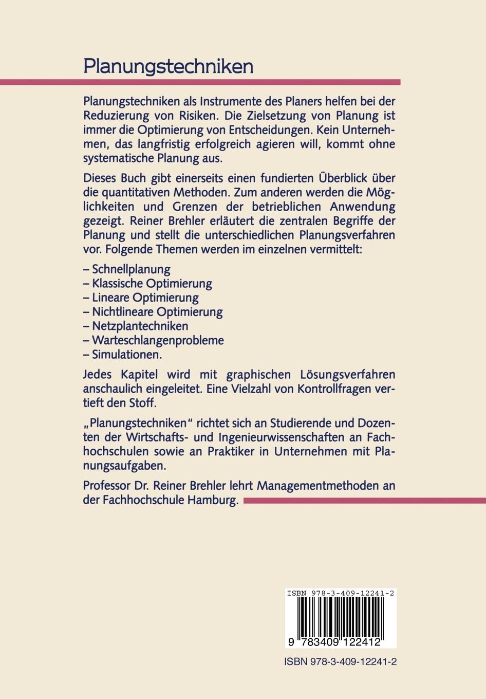 Rückseitencover Planungstechniken