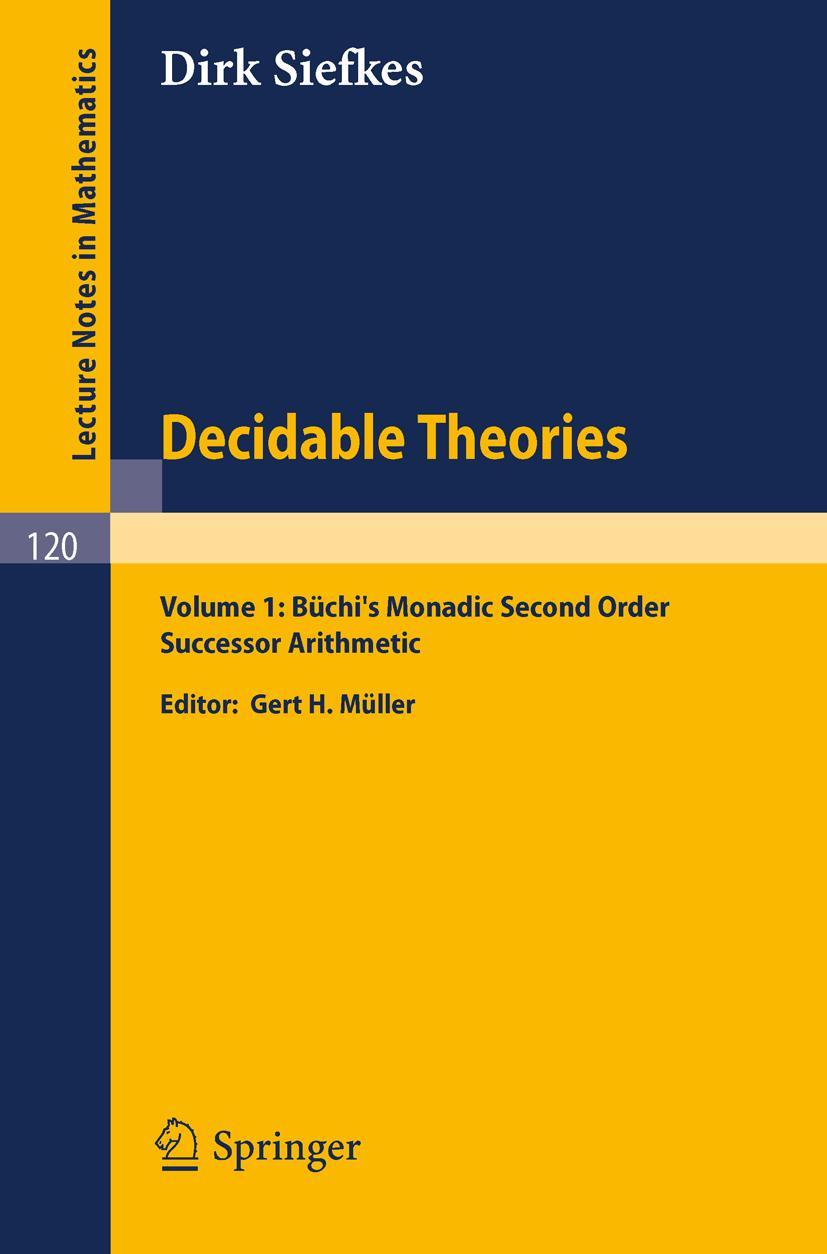Vorderes Coverbild Decidable Theories