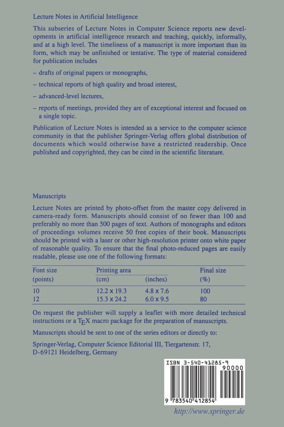 Rückseitencover Logic for Programming and Automated Reasoning