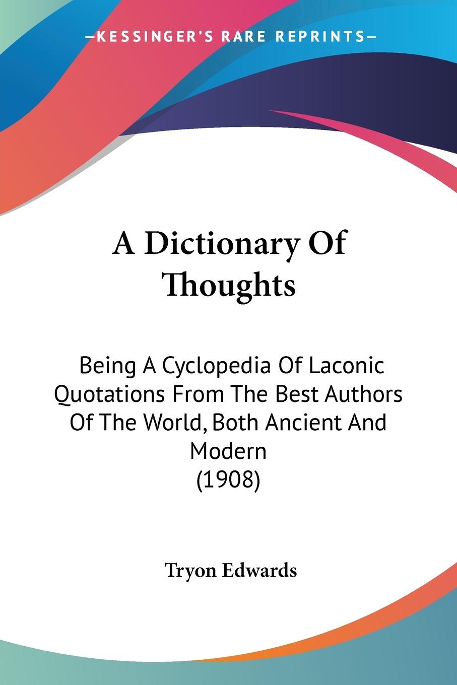 Vorderes Coverbild A Dictionary Of Thoughts