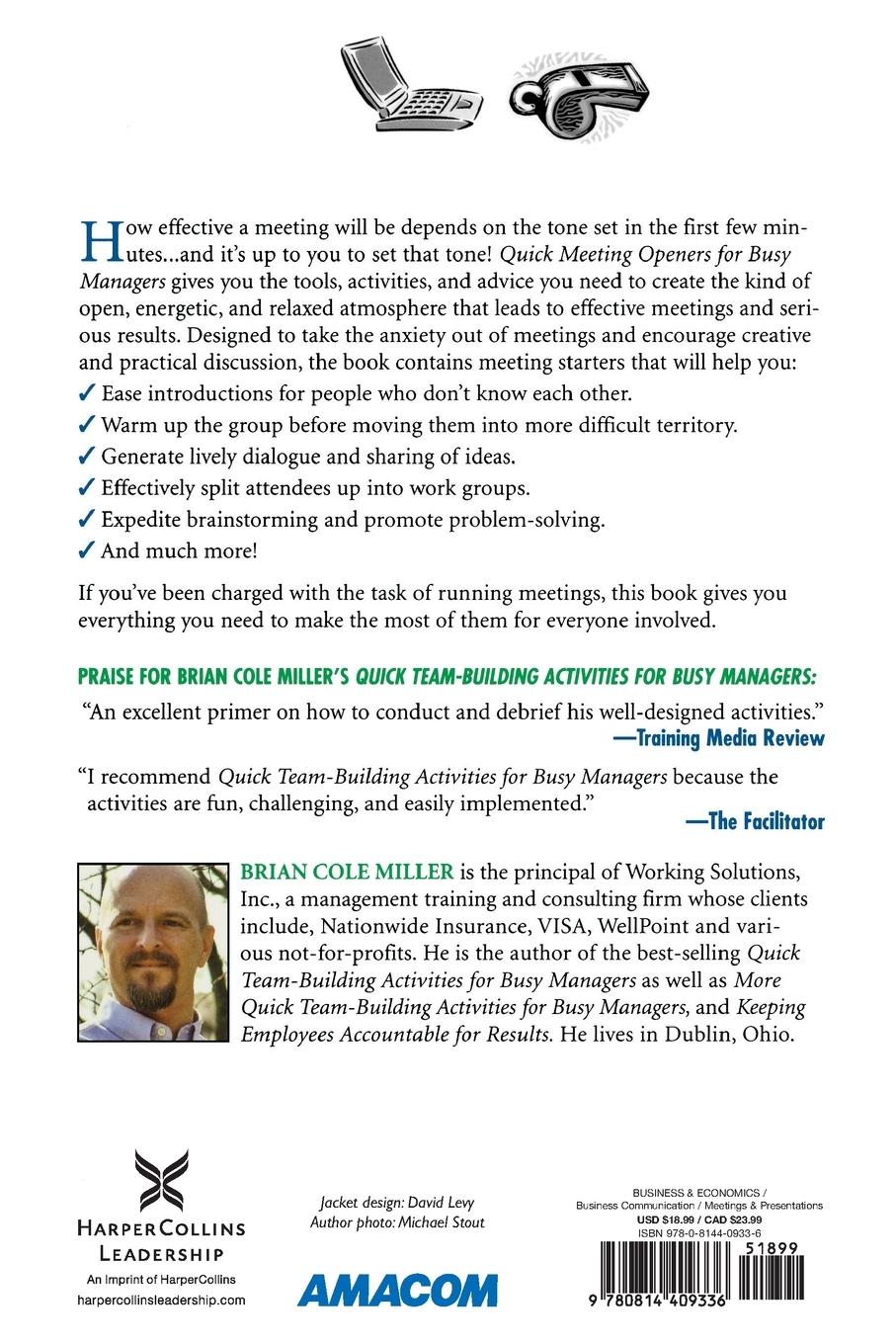 Rückseitencover The Quick Meeting Openers for Busy Managers