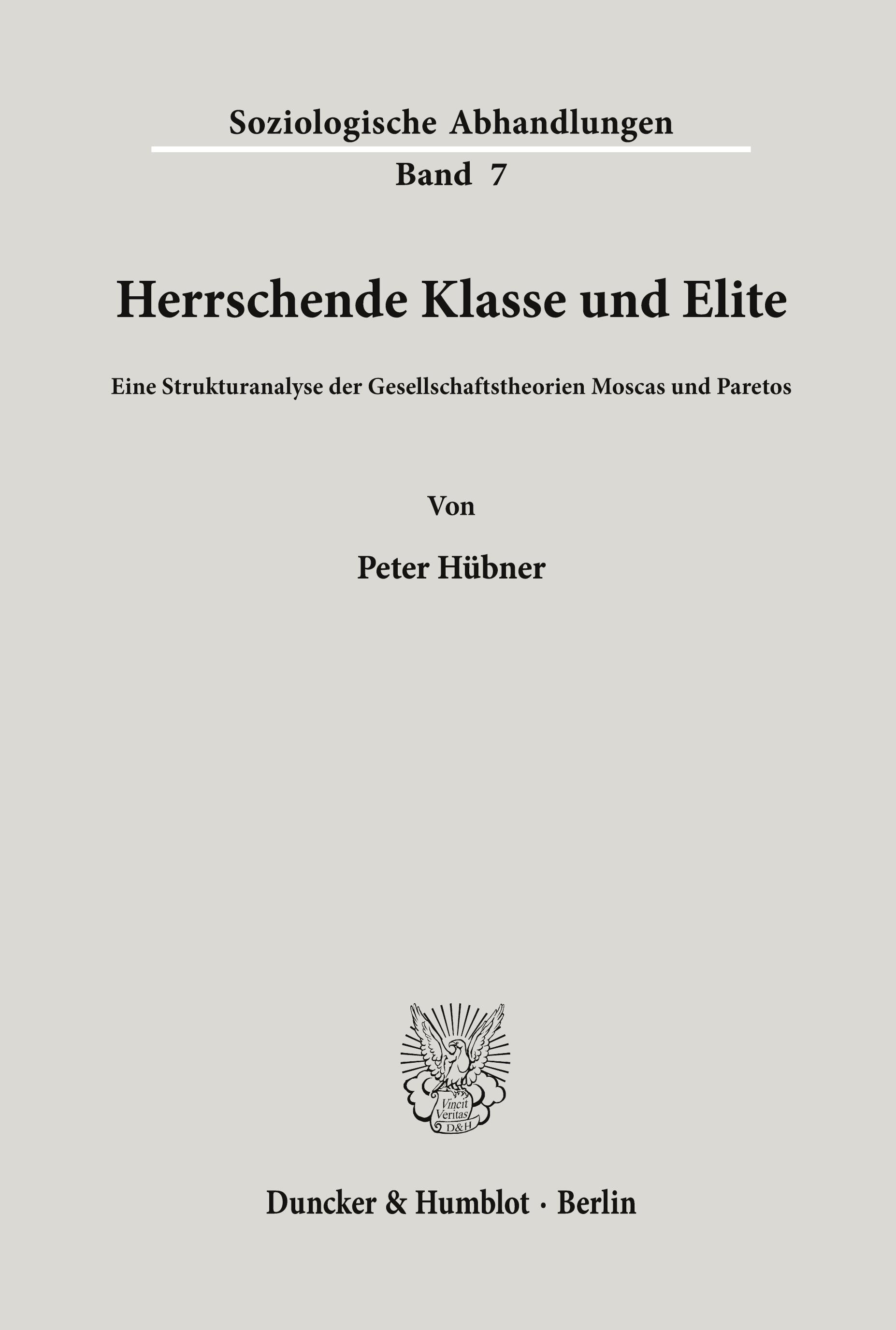 Vorderes Coverbild Herrschende Klasse und Elite.