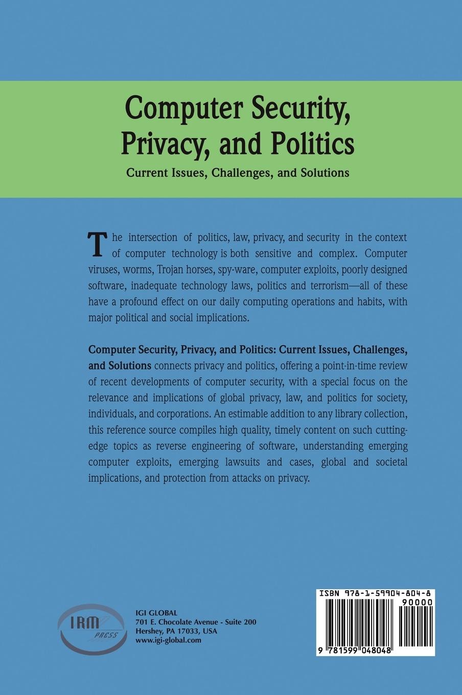Rückseitencover Computer Security, Privacy and Politics