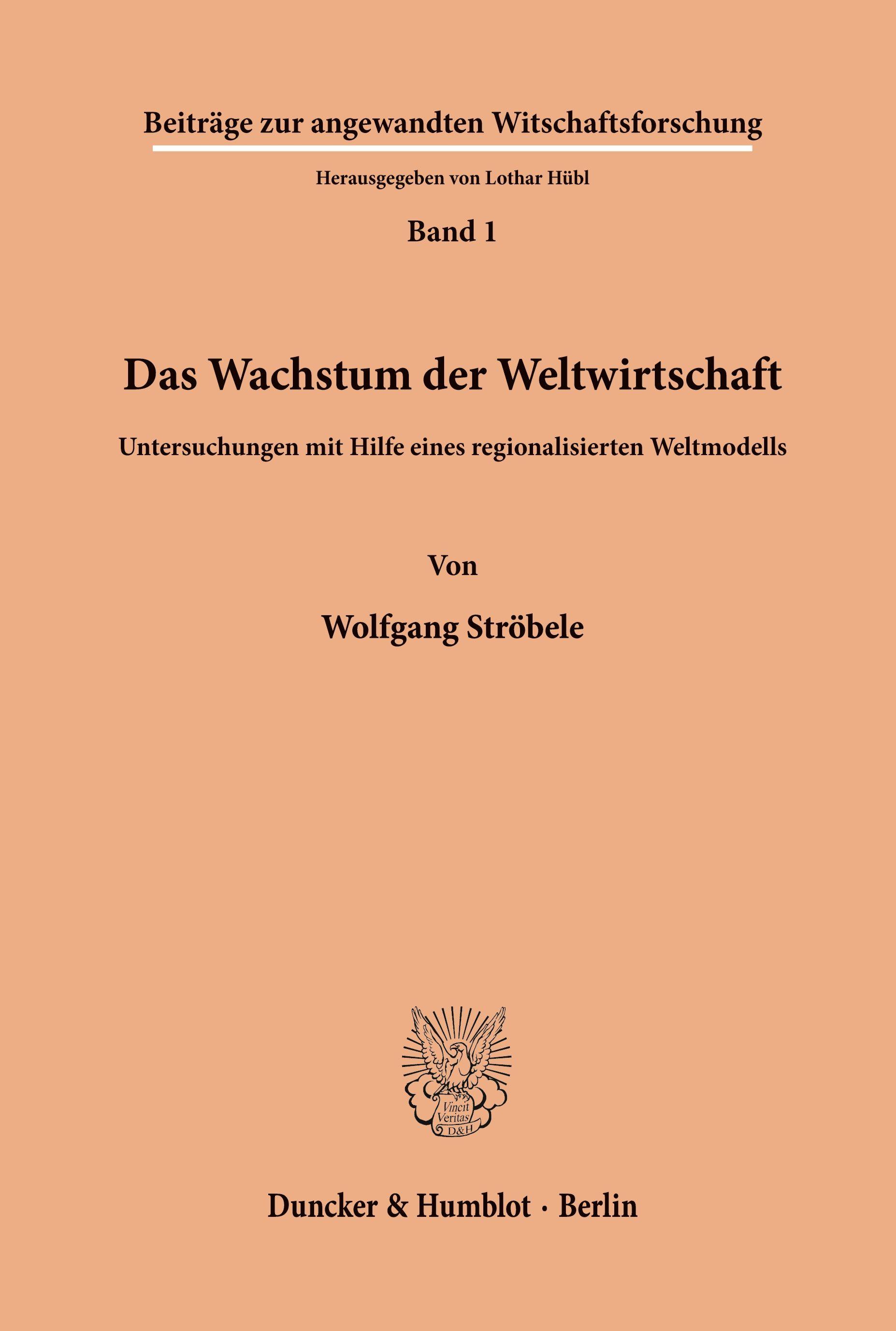 Vorderes Coverbild Das Wachstum der Weltwirtschaft.