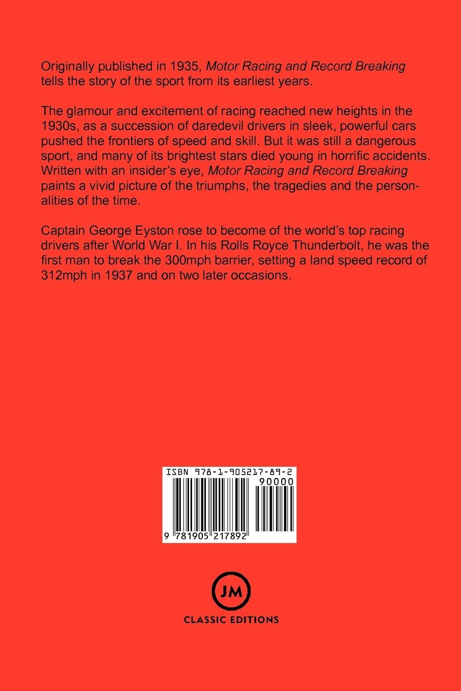 Rückseitencover Motor Racing and Record Breaking