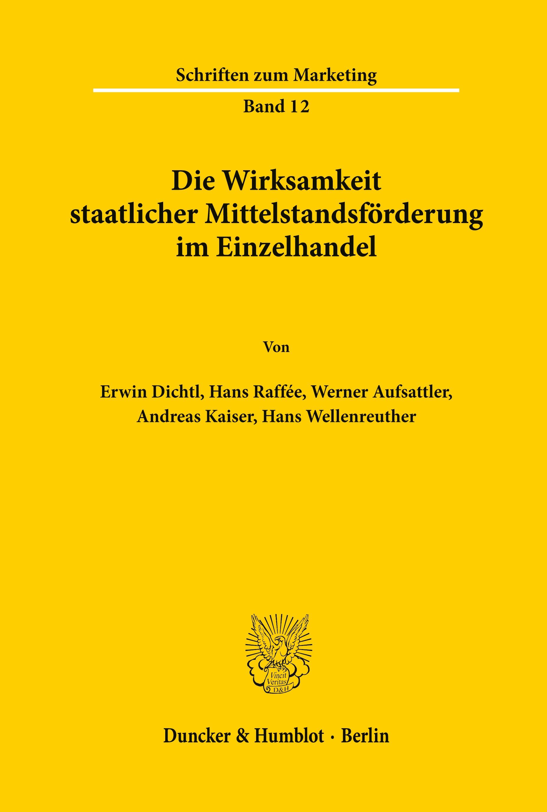 Vorderes Coverbild Die Wirksamkeit staatlicher Mittelstandsförderung im Einzelhandel.