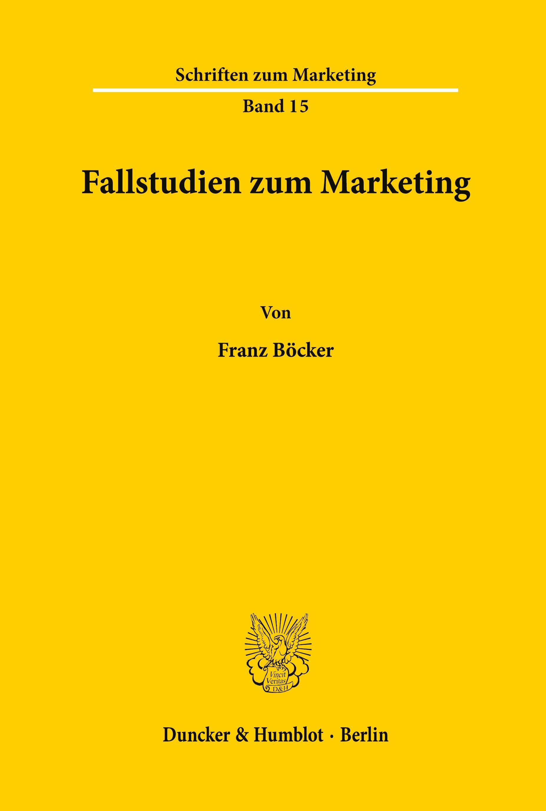 Vorderes Coverbild Fallstudien zum Marketing.