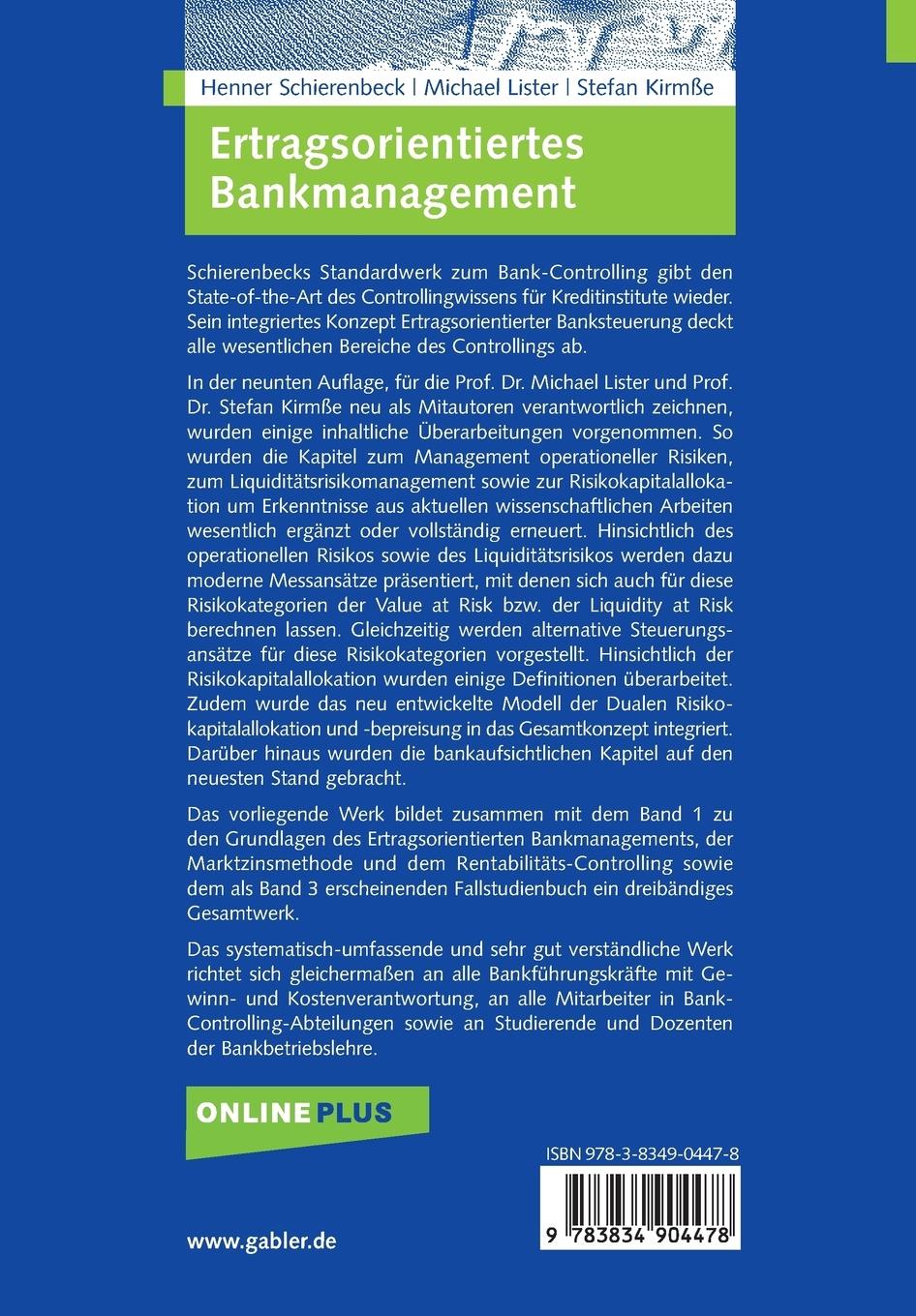 Rückseitencover Ertragsorientiertes Bankmanagement