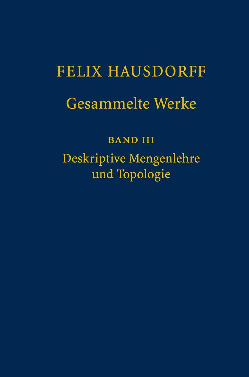 Vorderes Coverbild Felix Hausdorff - Gesammelte Werke Band III