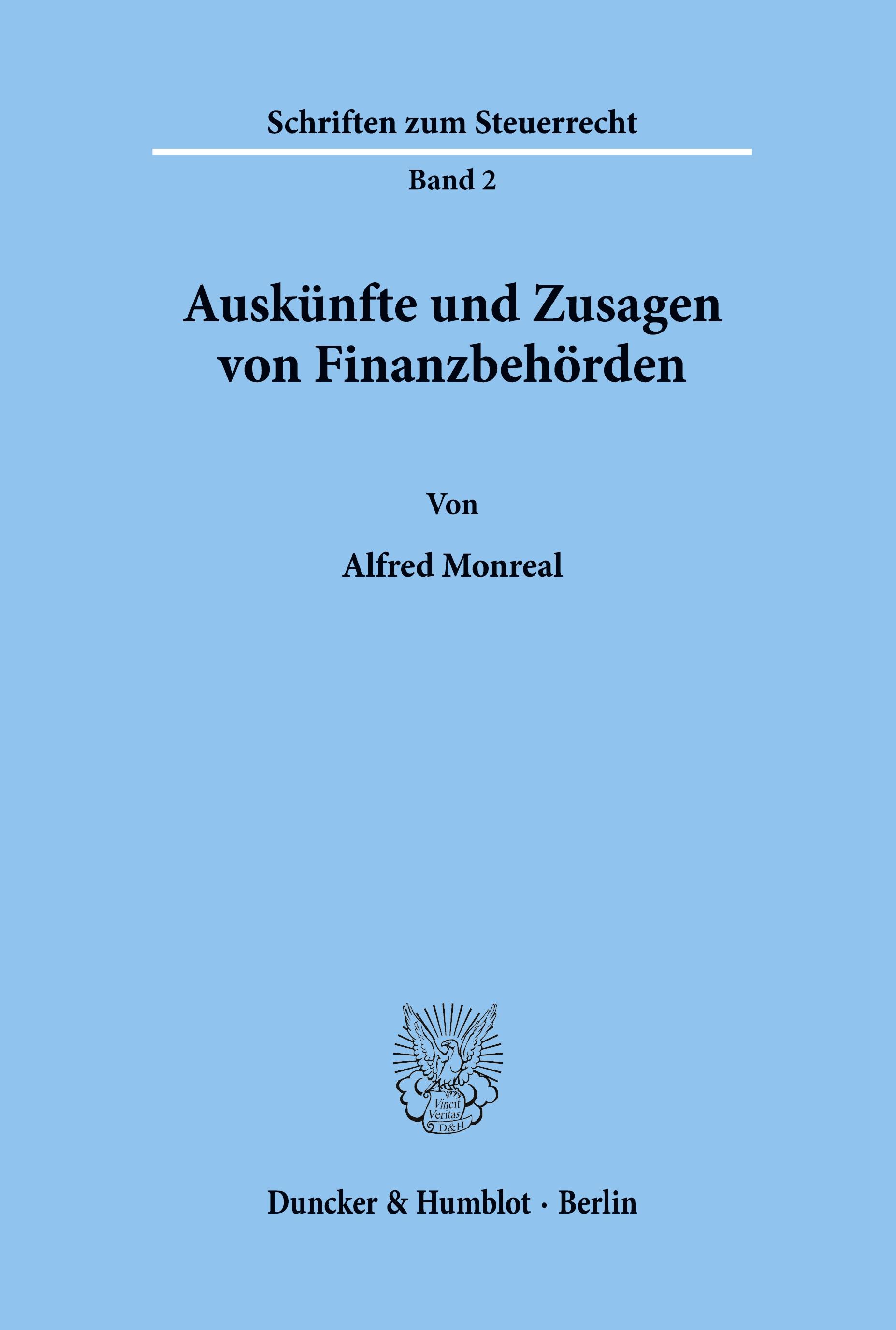 Vorderes Coverbild Auskünfte und Zusagen von Finanzbehörden.