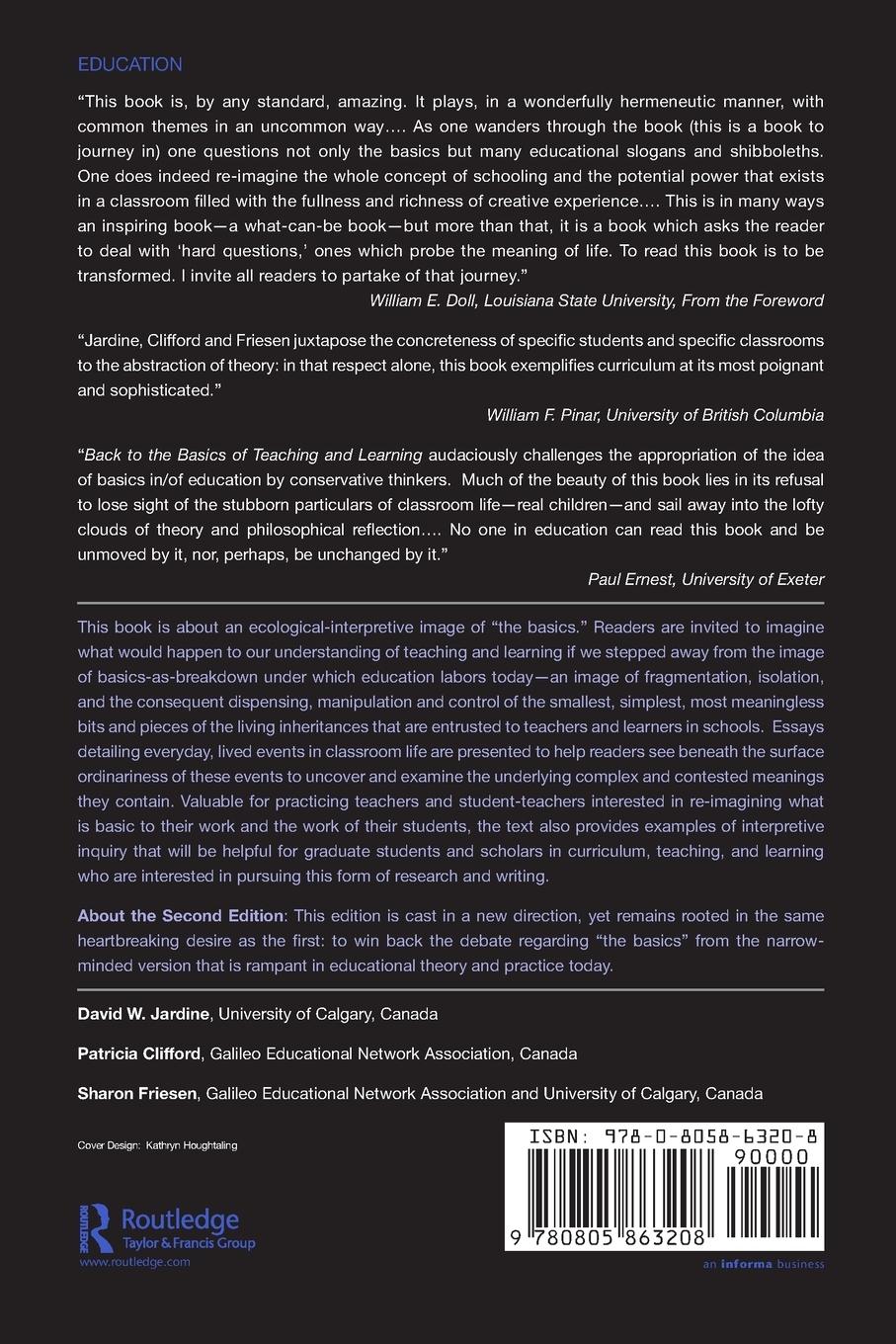 Rückseitencover Back to the Basics of Teaching and Learning