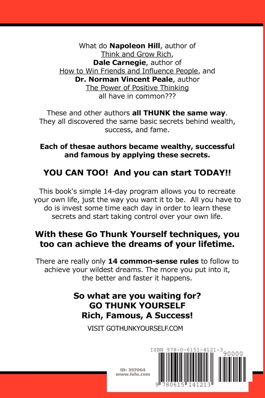 Rückseitencover Go Thunk Yourself!(tm) - Become Rich, Famous, a Success