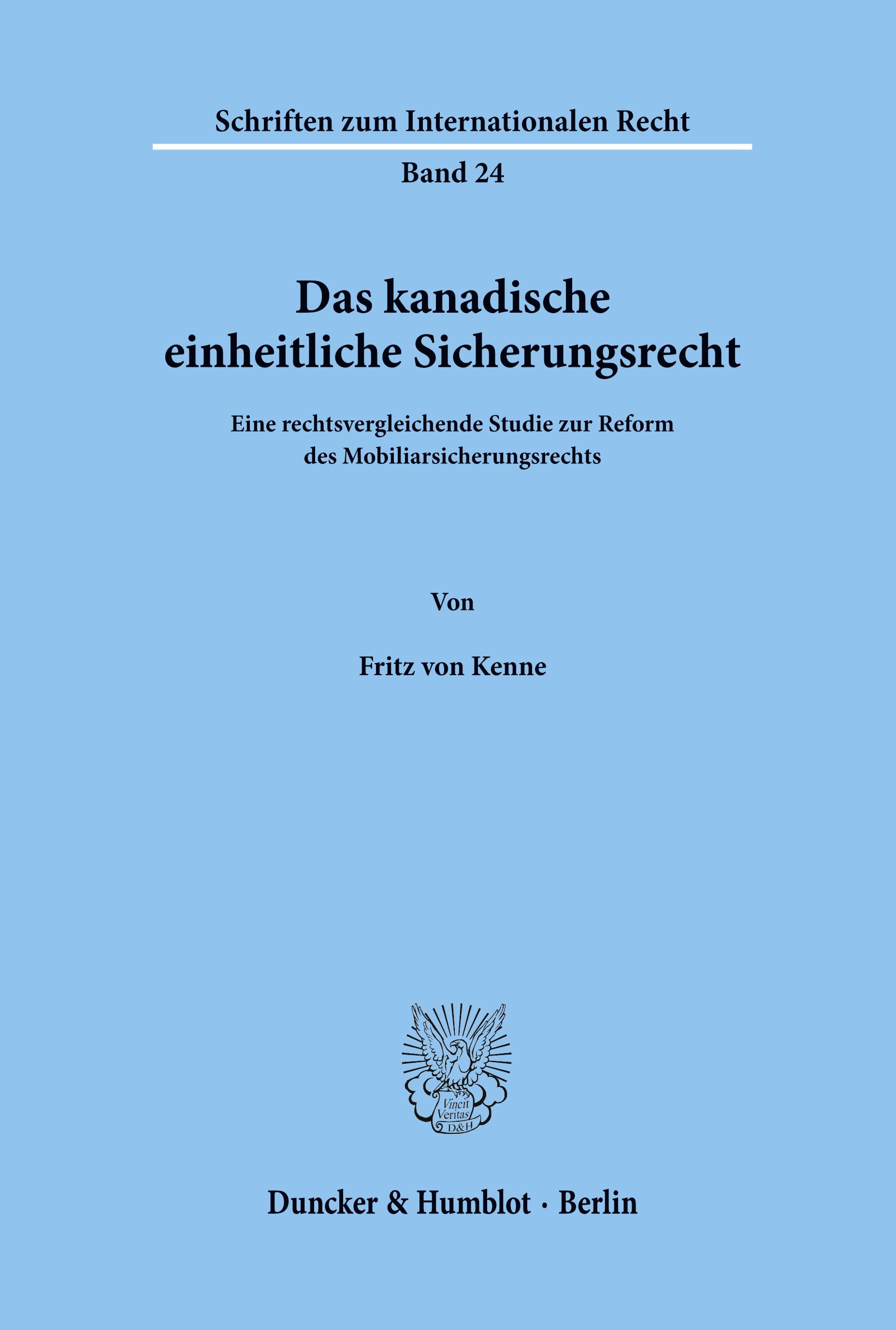 Vorderes Coverbild Das kanadische einheitliche Sicherungsrecht.