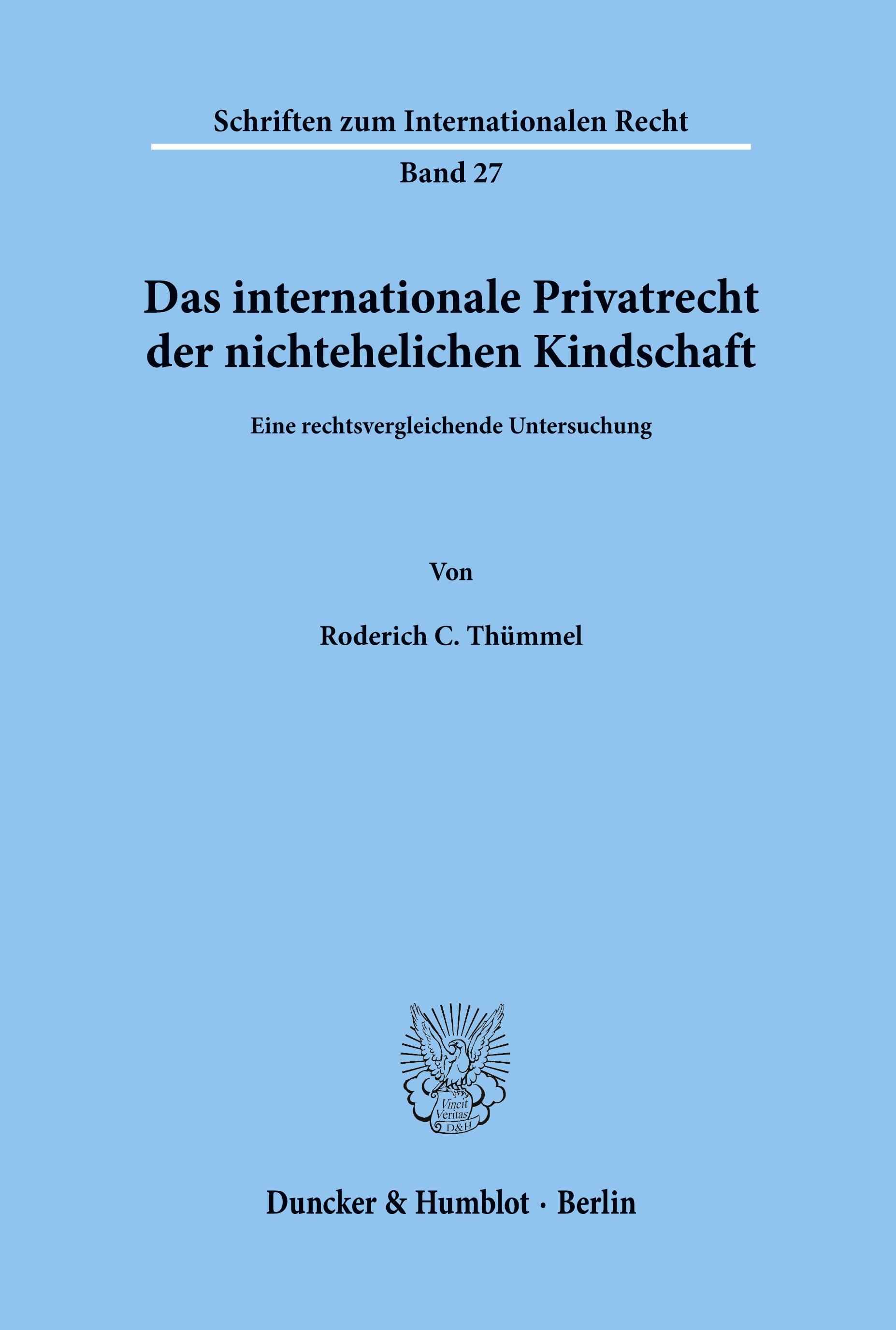Vorderes Coverbild Das internationale Privatrecht der nichtehelichen Kindschaft.