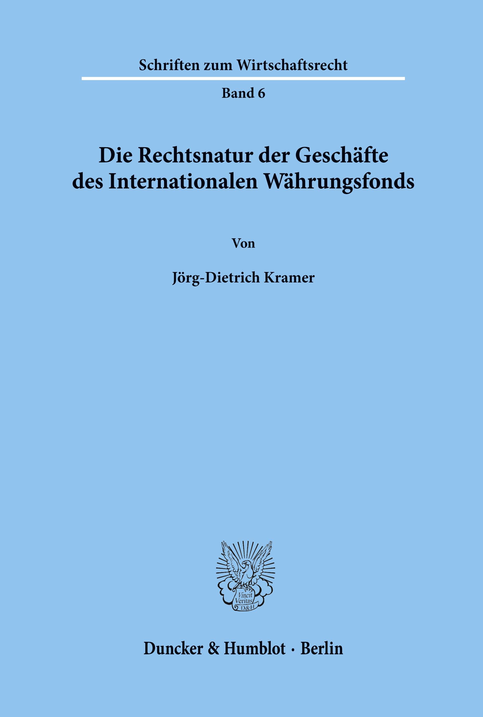 Vorderes Coverbild Die Rechtsnatur der Geschäfte des Internationalen Währungsfonds.