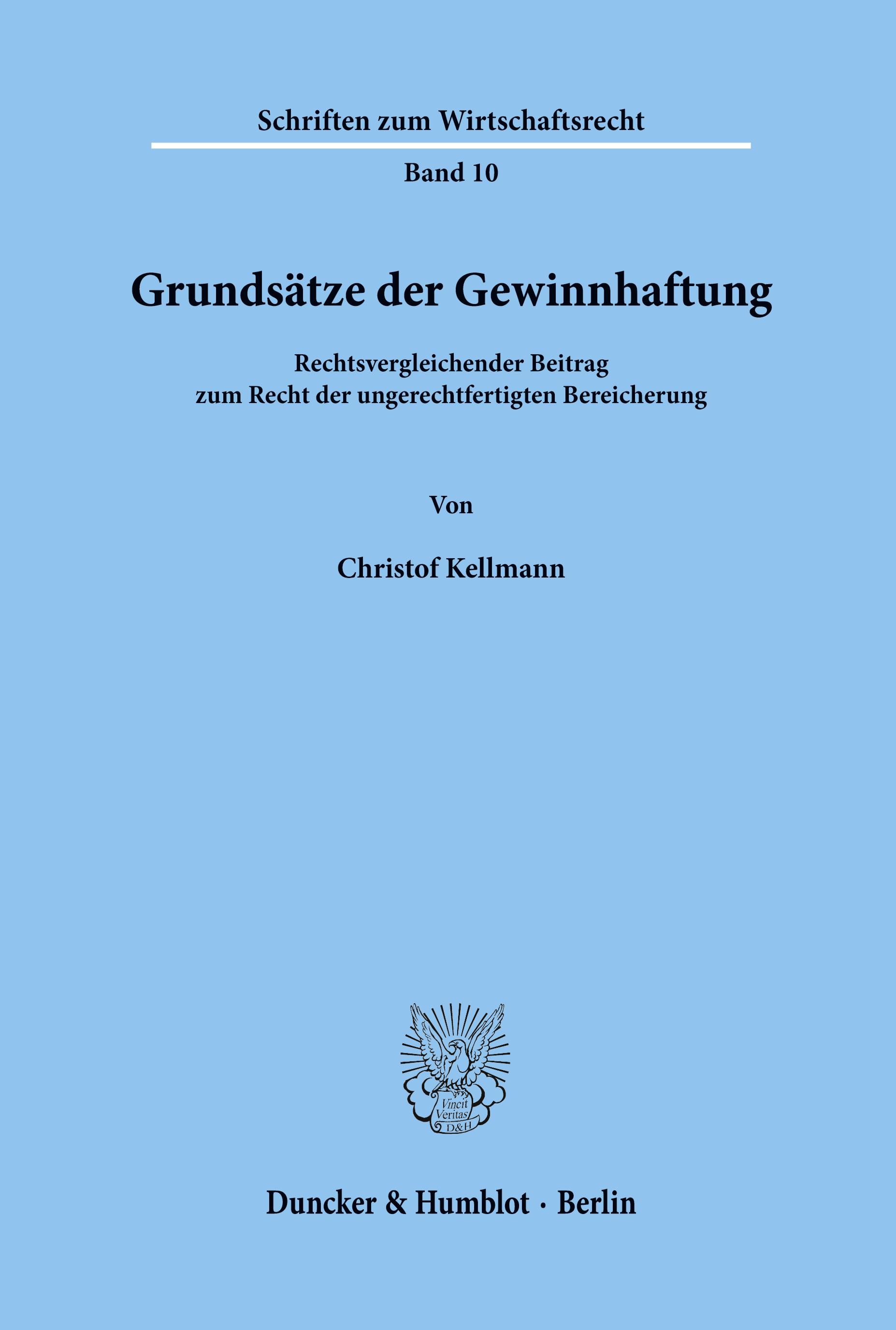 Vorderes Coverbild Grundsätze der Gewinnhaftung.