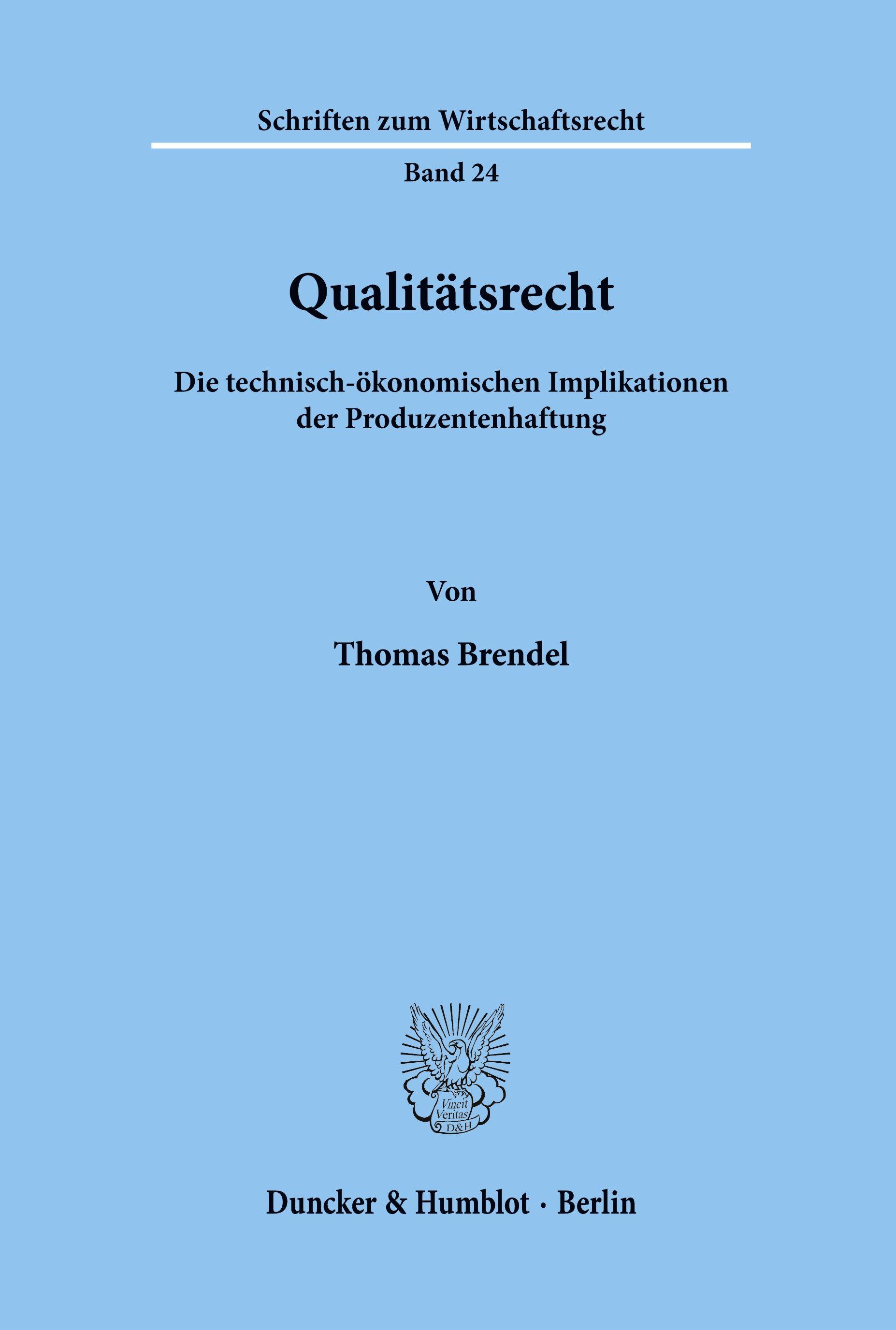 Vorderes Coverbild Qualitätsrecht.